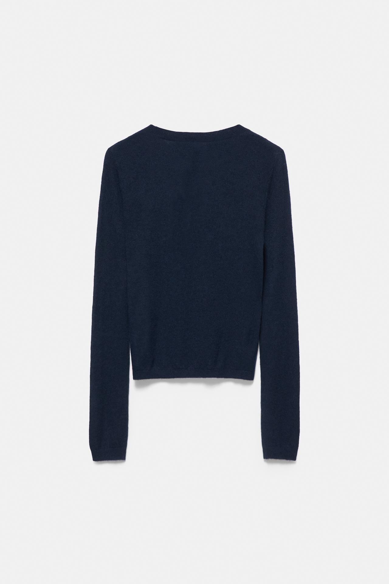 Fine henley neck jumper — Navy