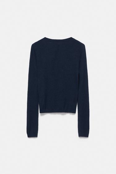 Fine henley neck jumper — Navy 5