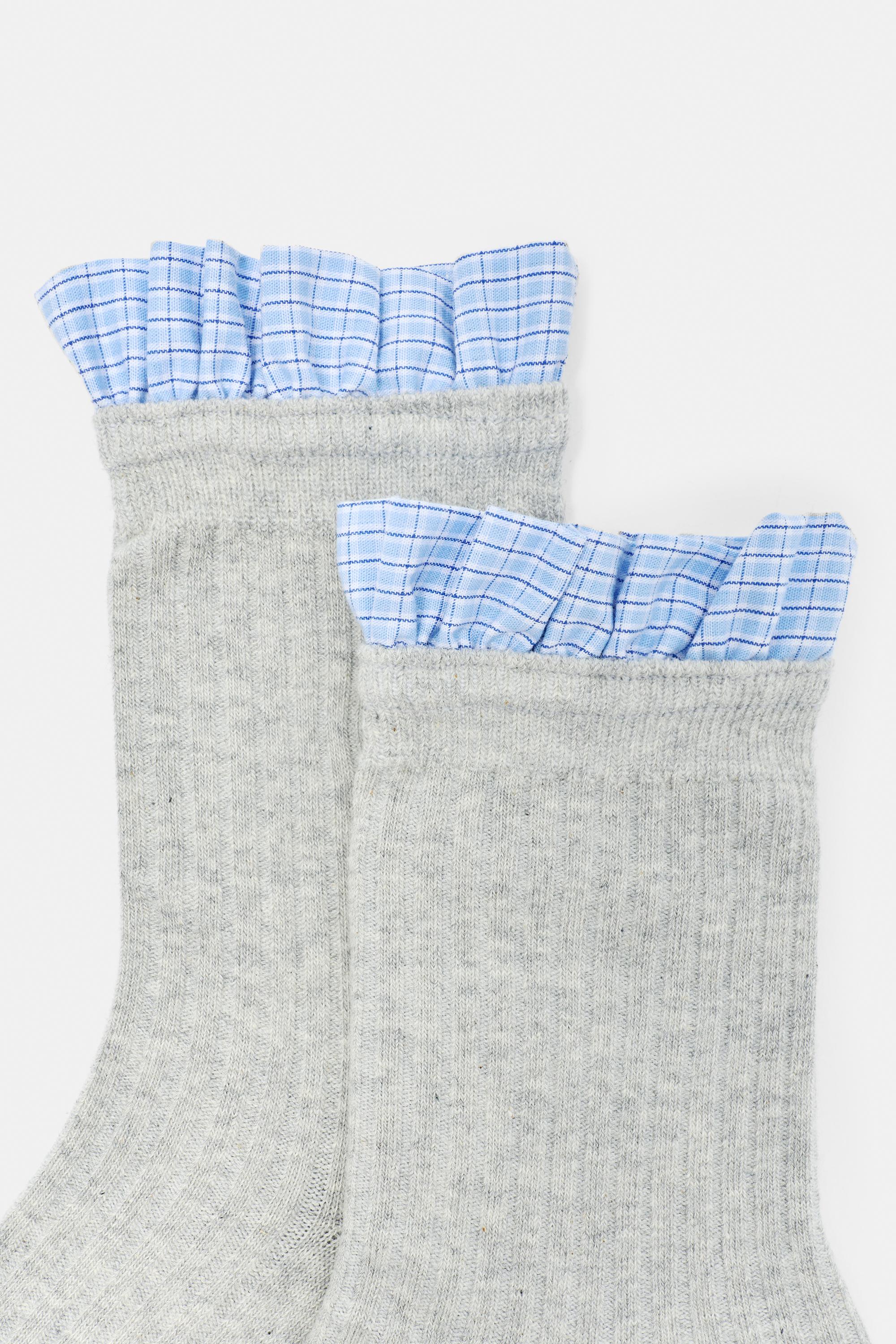 Poplin ruffle socks — Grey