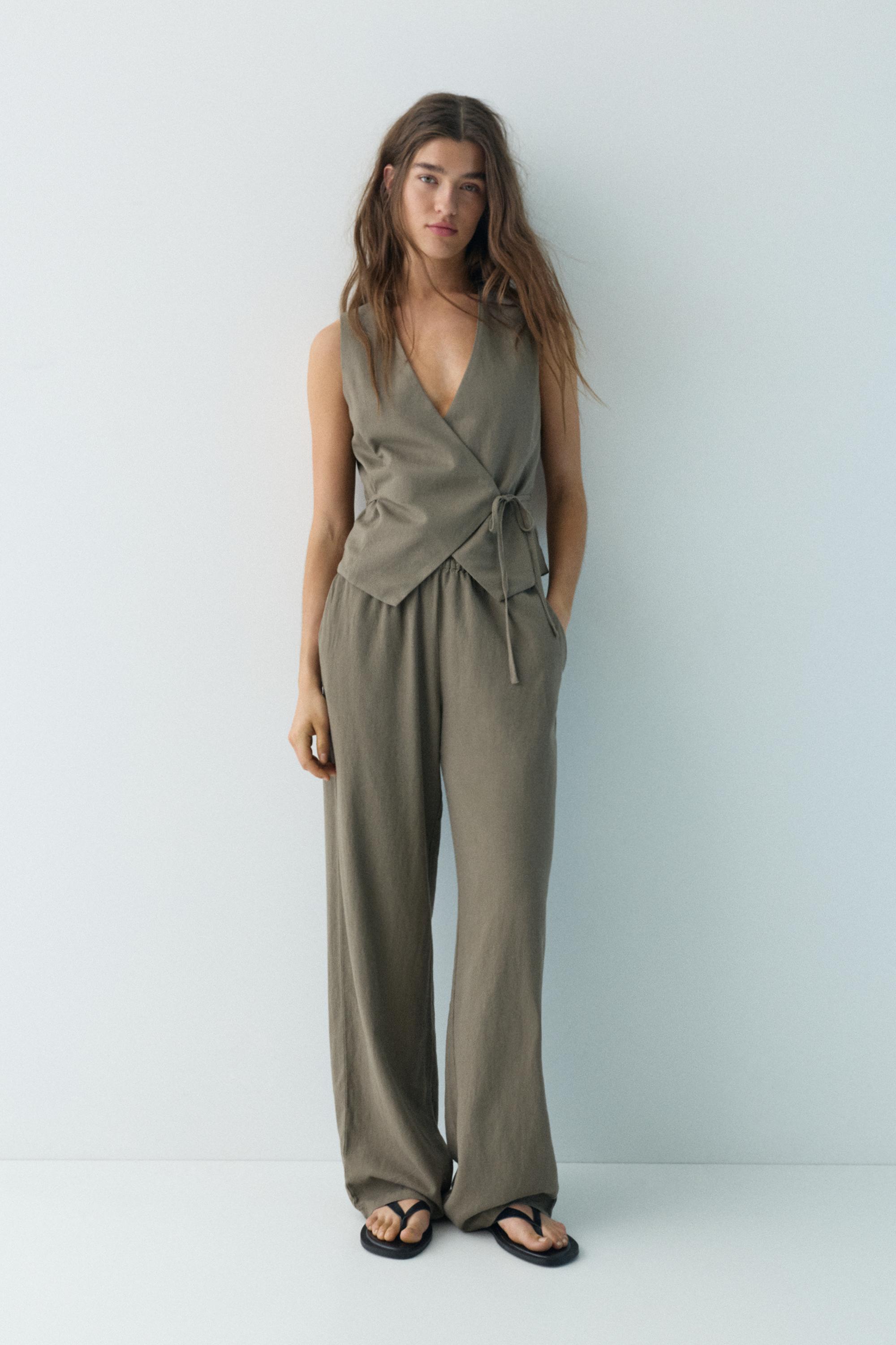 Rustik keten yelek - Görsel 12