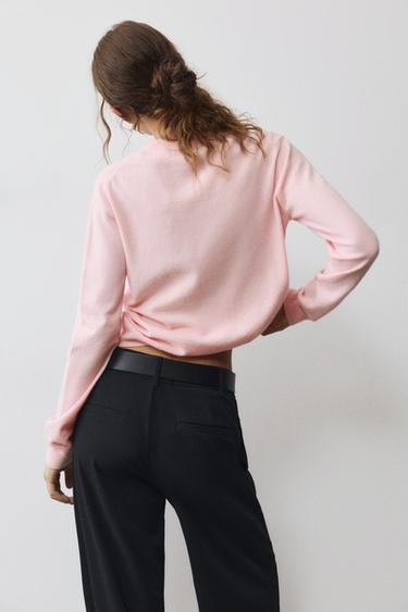 Basic soft knit jumper — Pastel pink 3