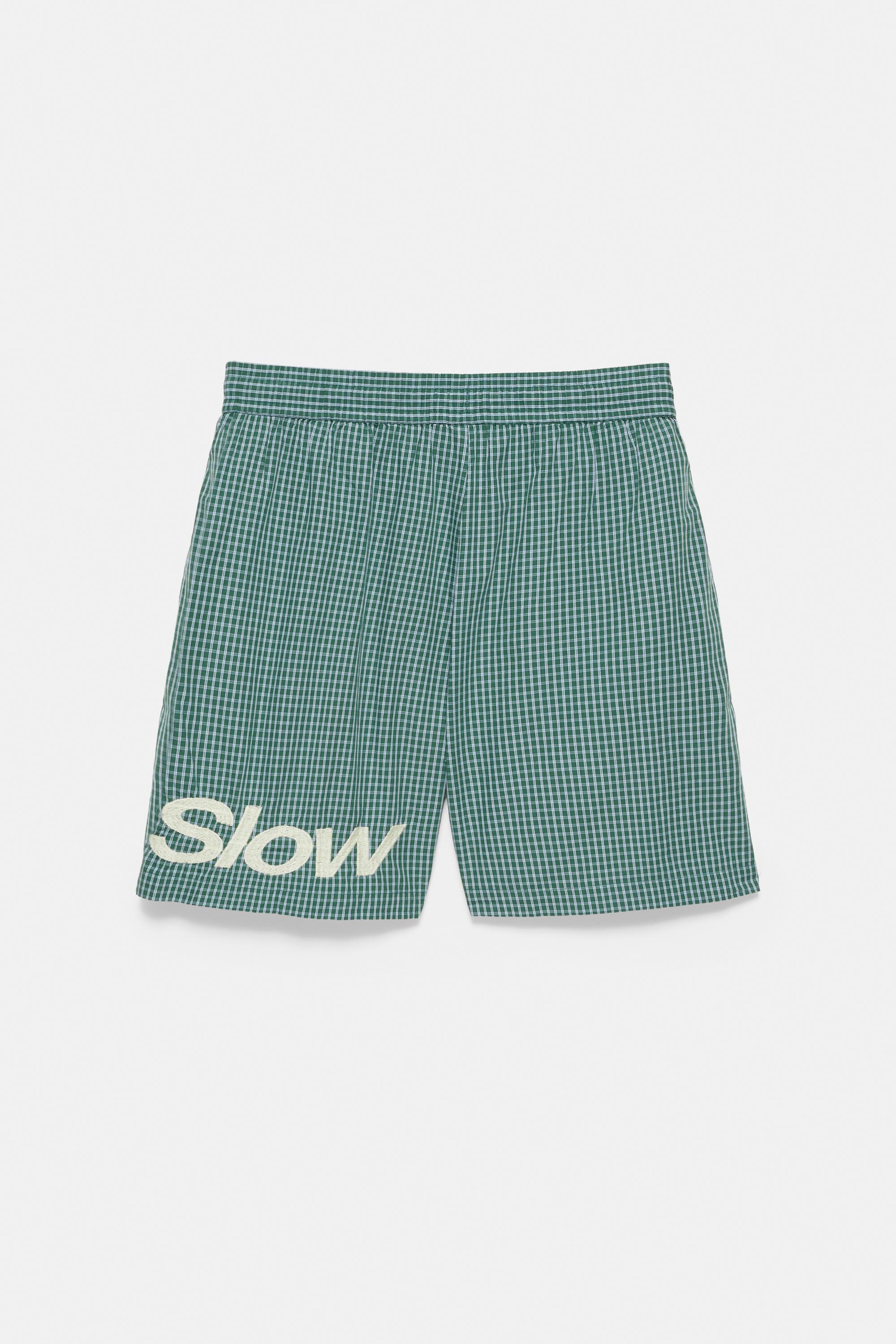 Checked graphic Bermuda shorts — Moss
