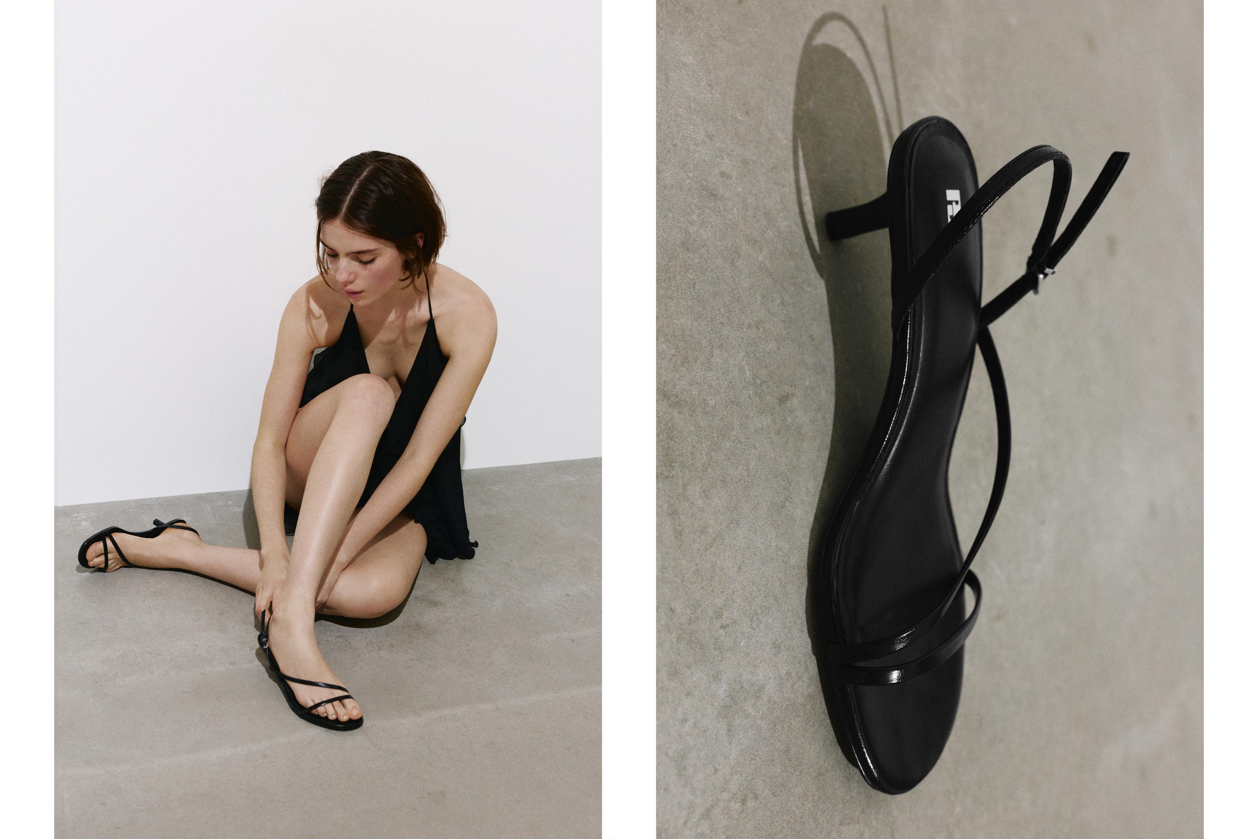 Strappy heeled sandals — Black