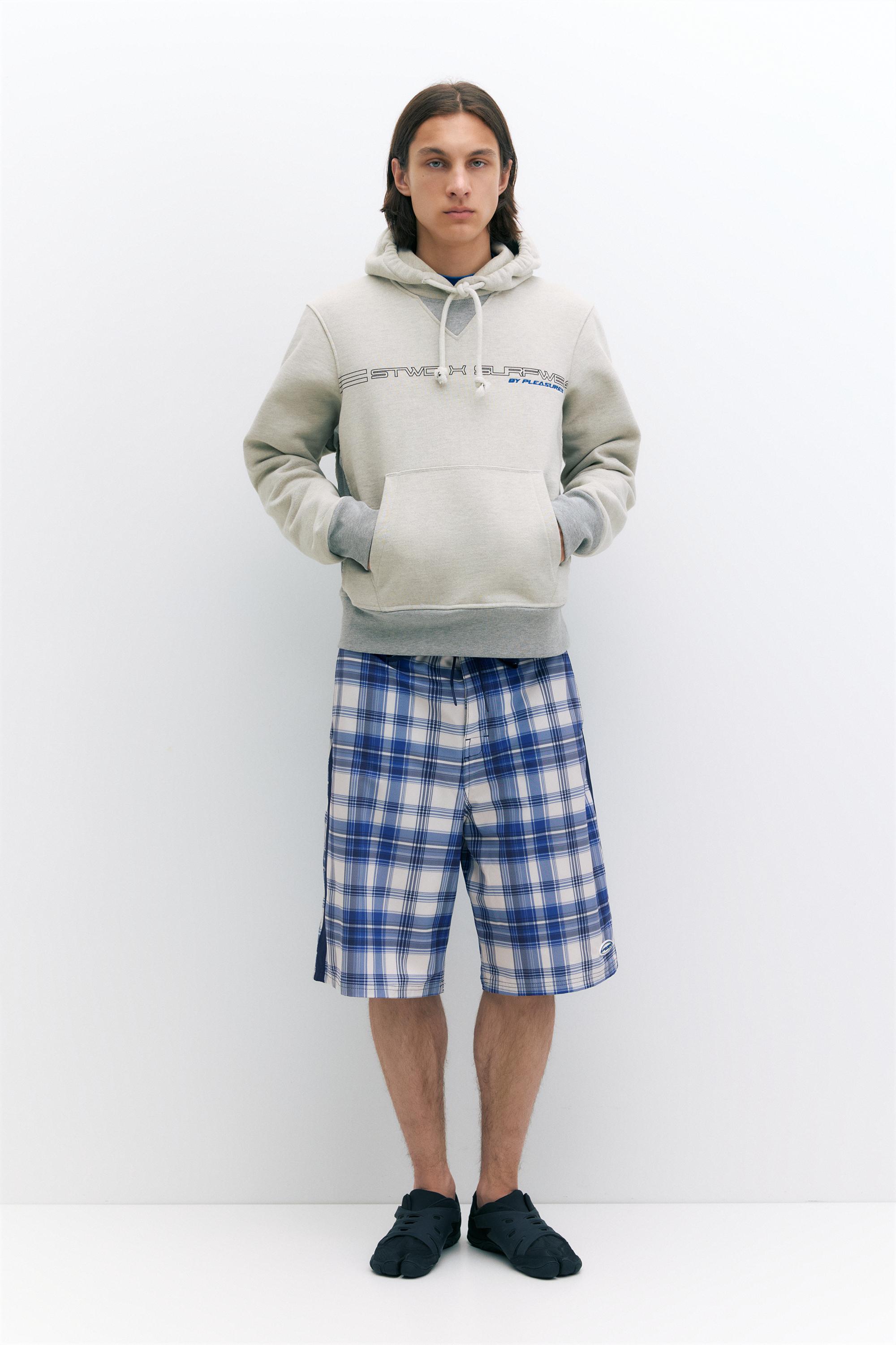 Pleasures x STWD hoodie — Grey/Camel