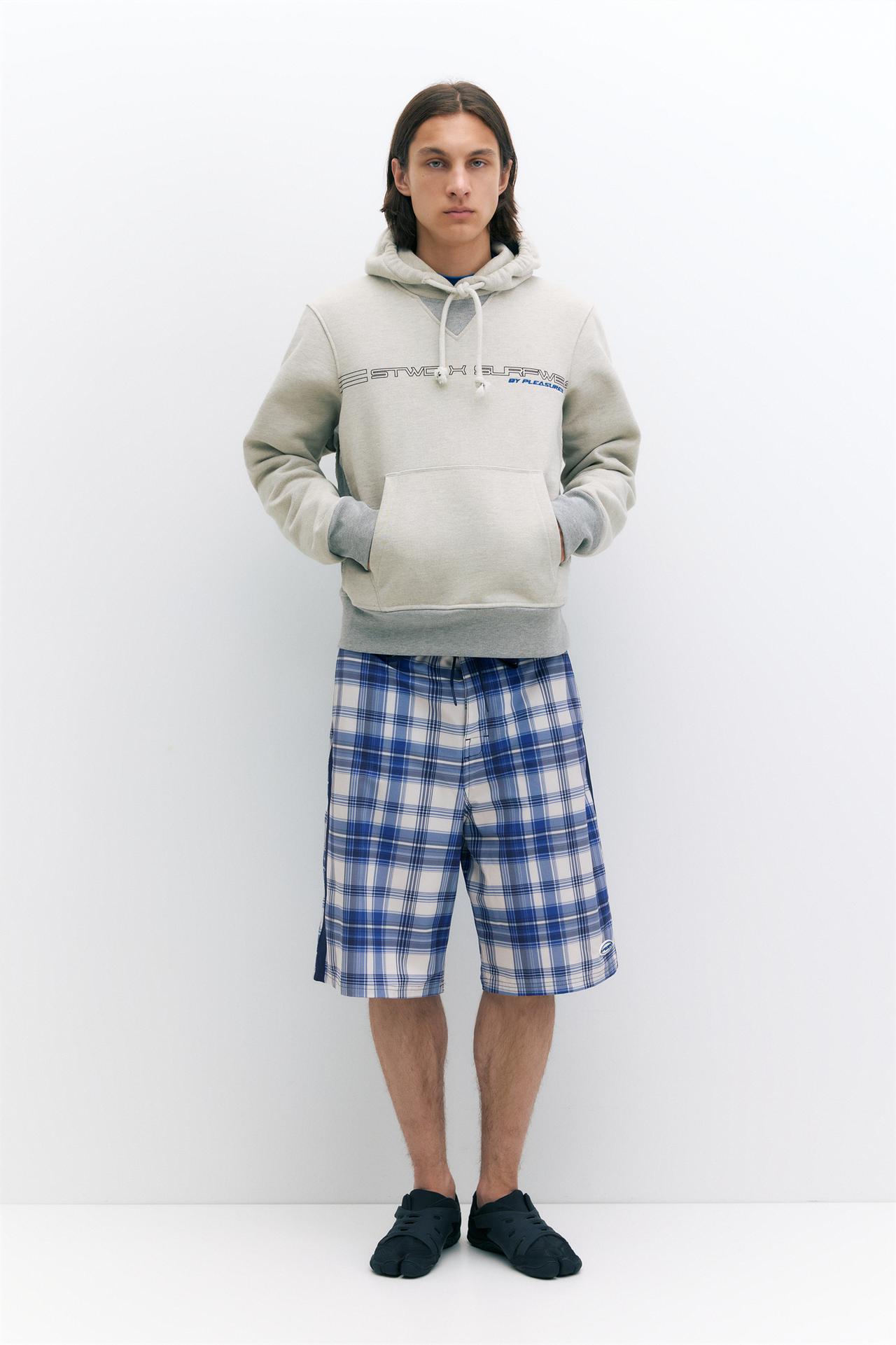 Pleasures x STWD hoodie — Grey/Camel