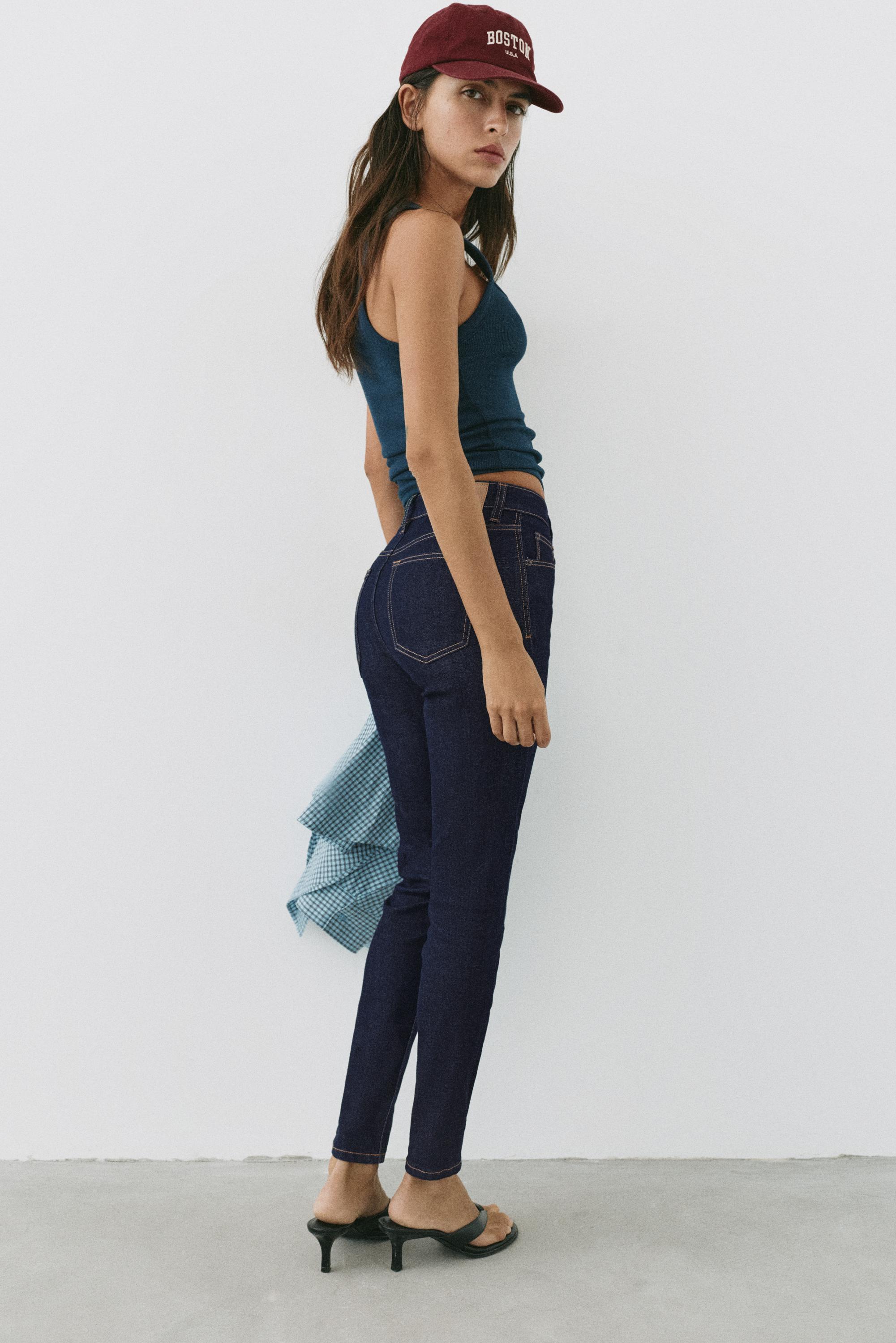 High-waist skinny jeans — Navy