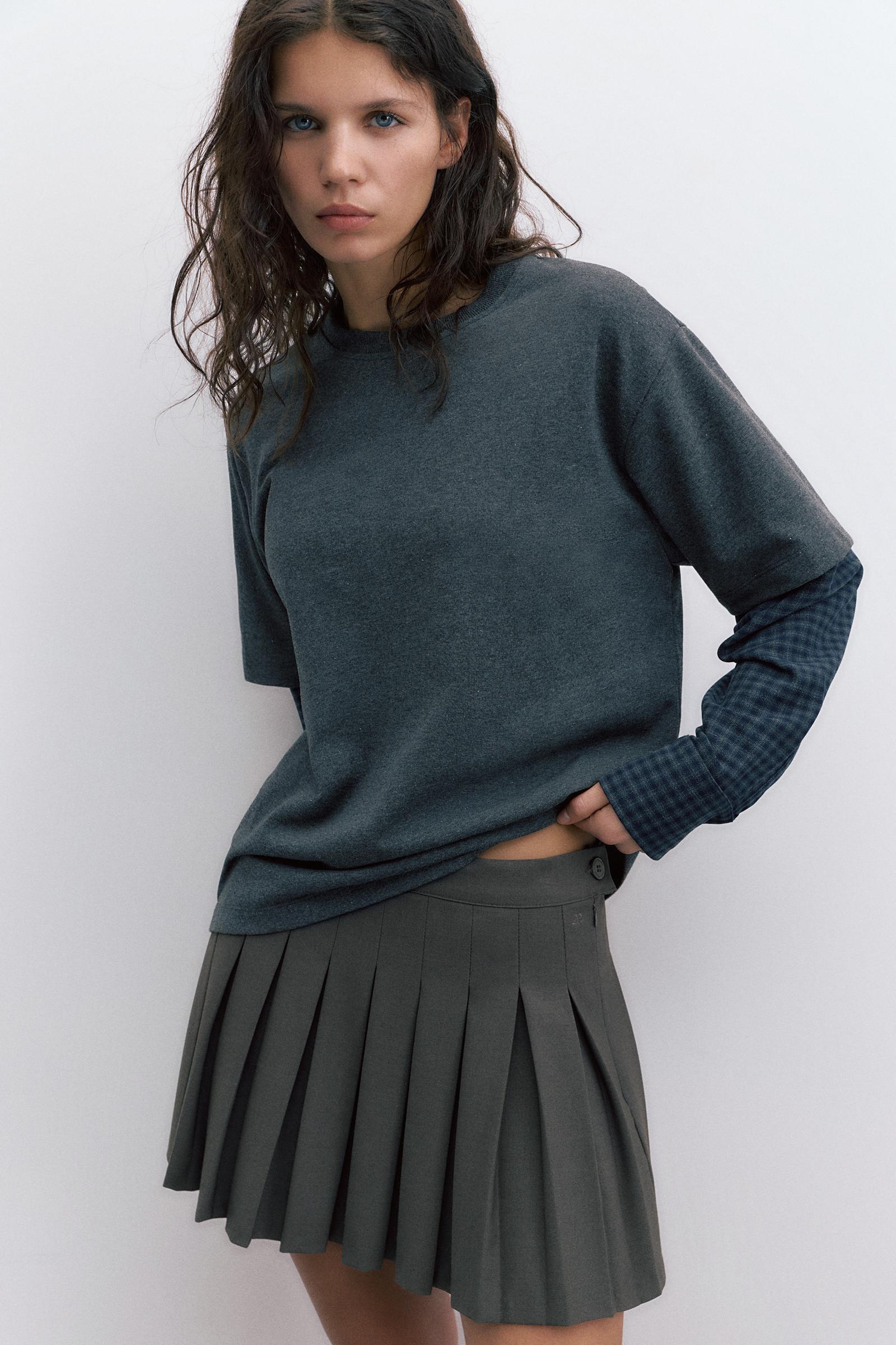 Pliseli mini etek - Görsel 7