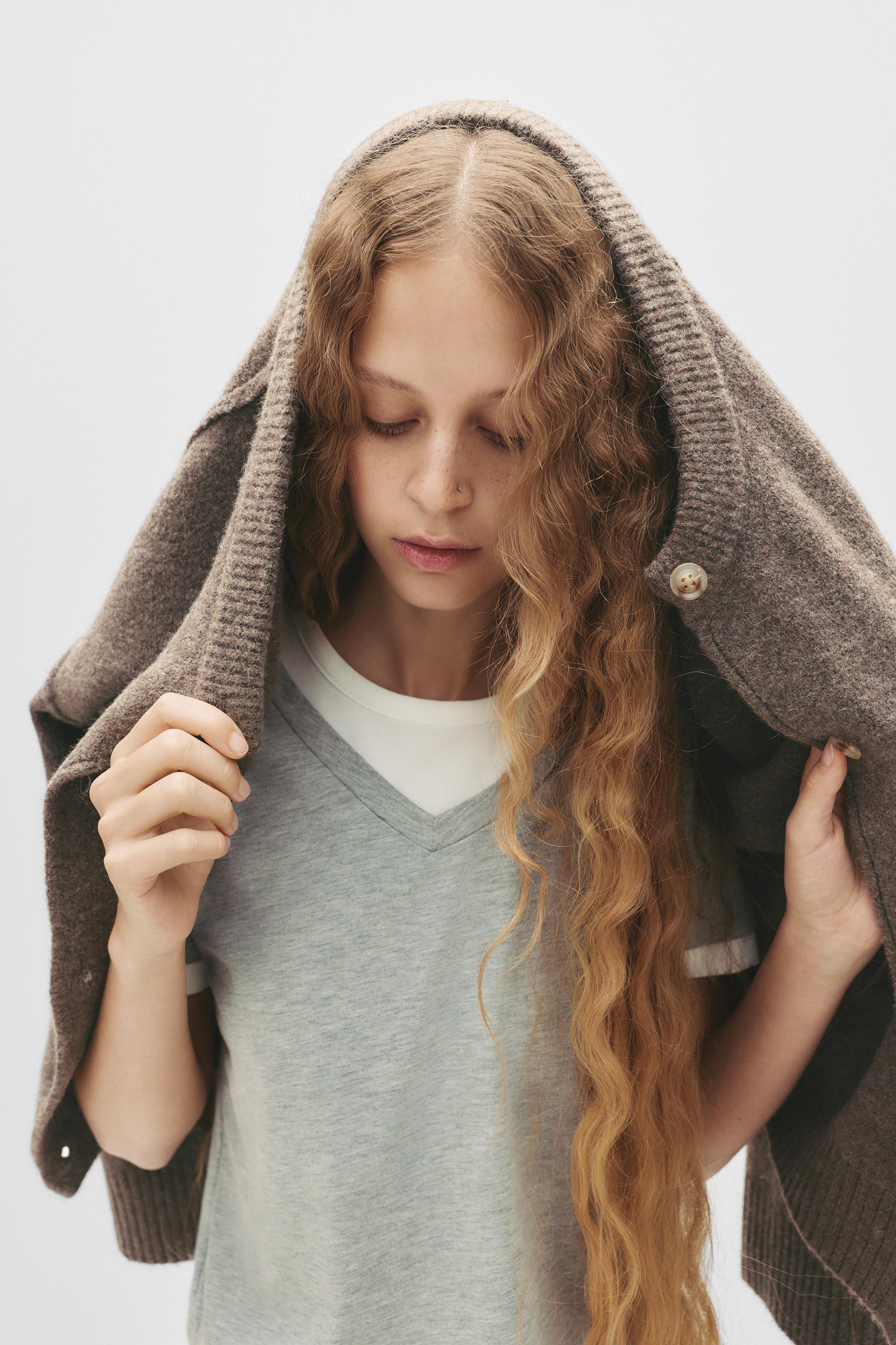 Soft knit cardigan — Brown