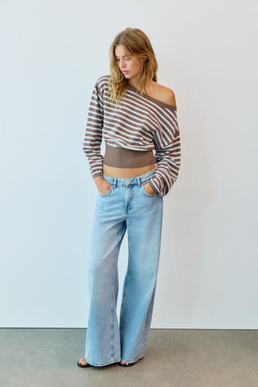 Asymmetric neck jumper — Brown 4