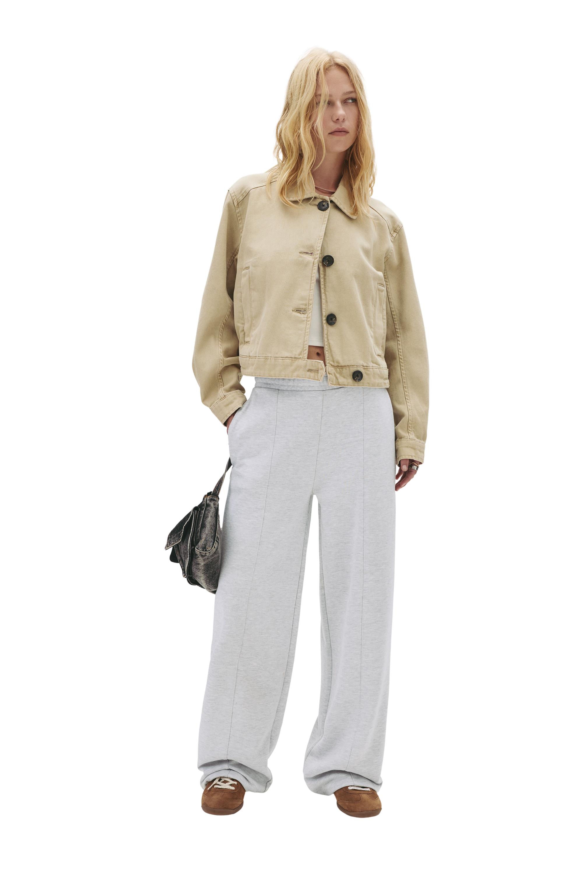 Nervürlü geniş paça eşofman altı - Görsel 9