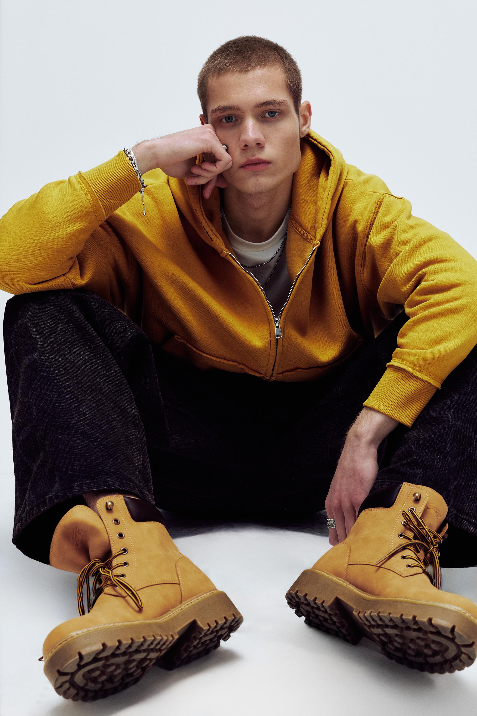 STWD lace-up boots — Mustard