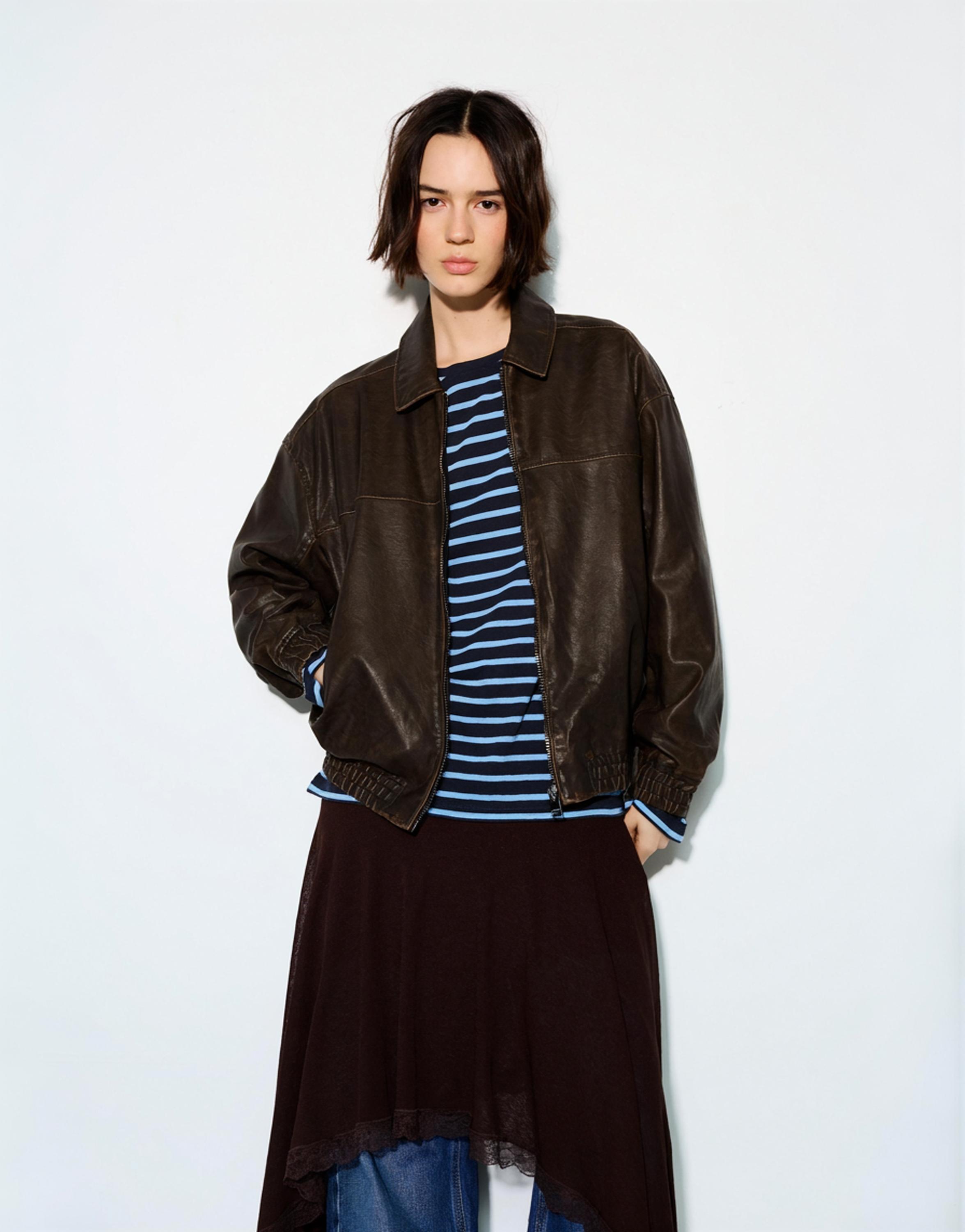 Suni Deri Baba Kesim Ceket - Görsel 137