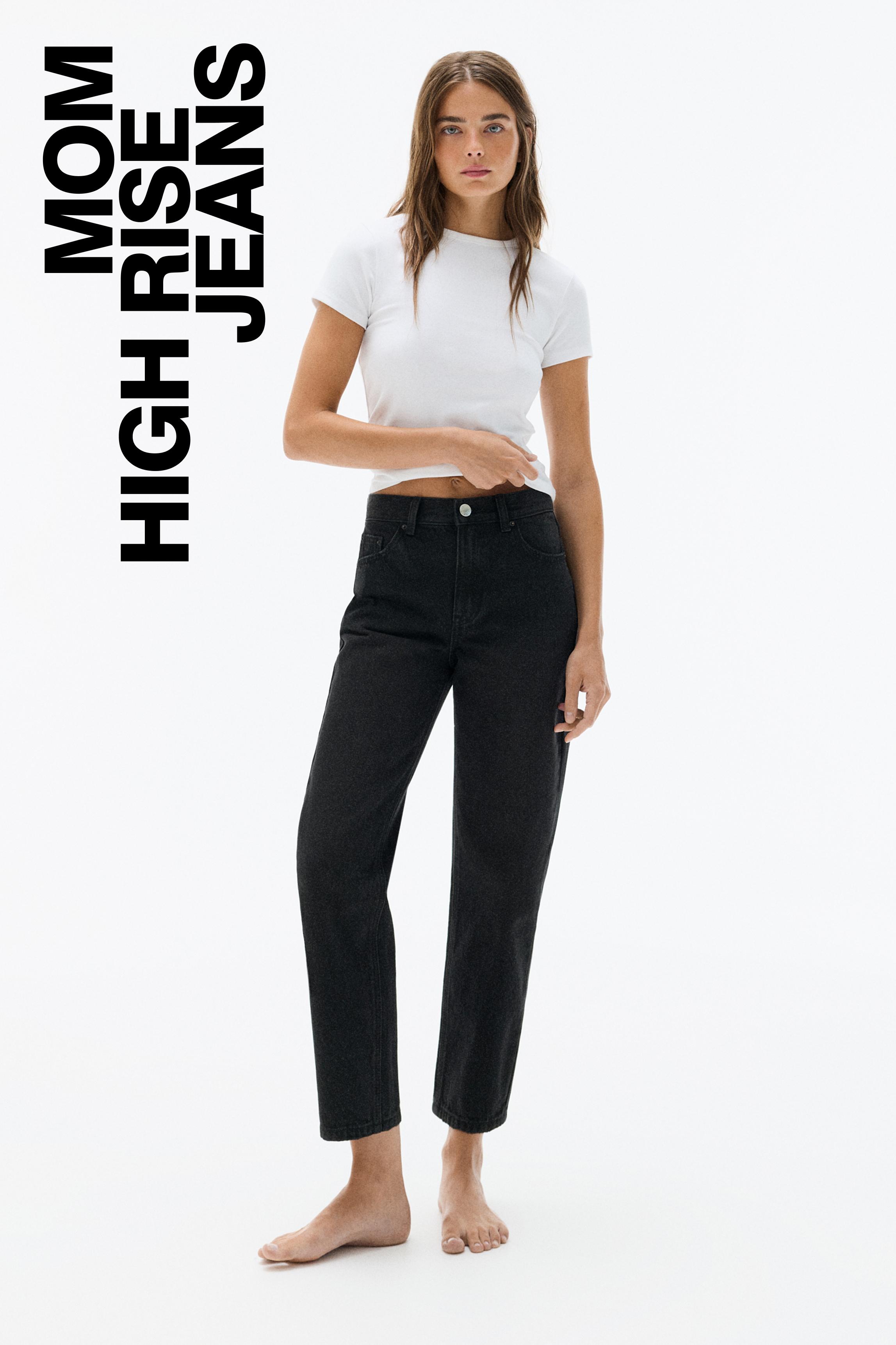 High-waist mom jeans — Black