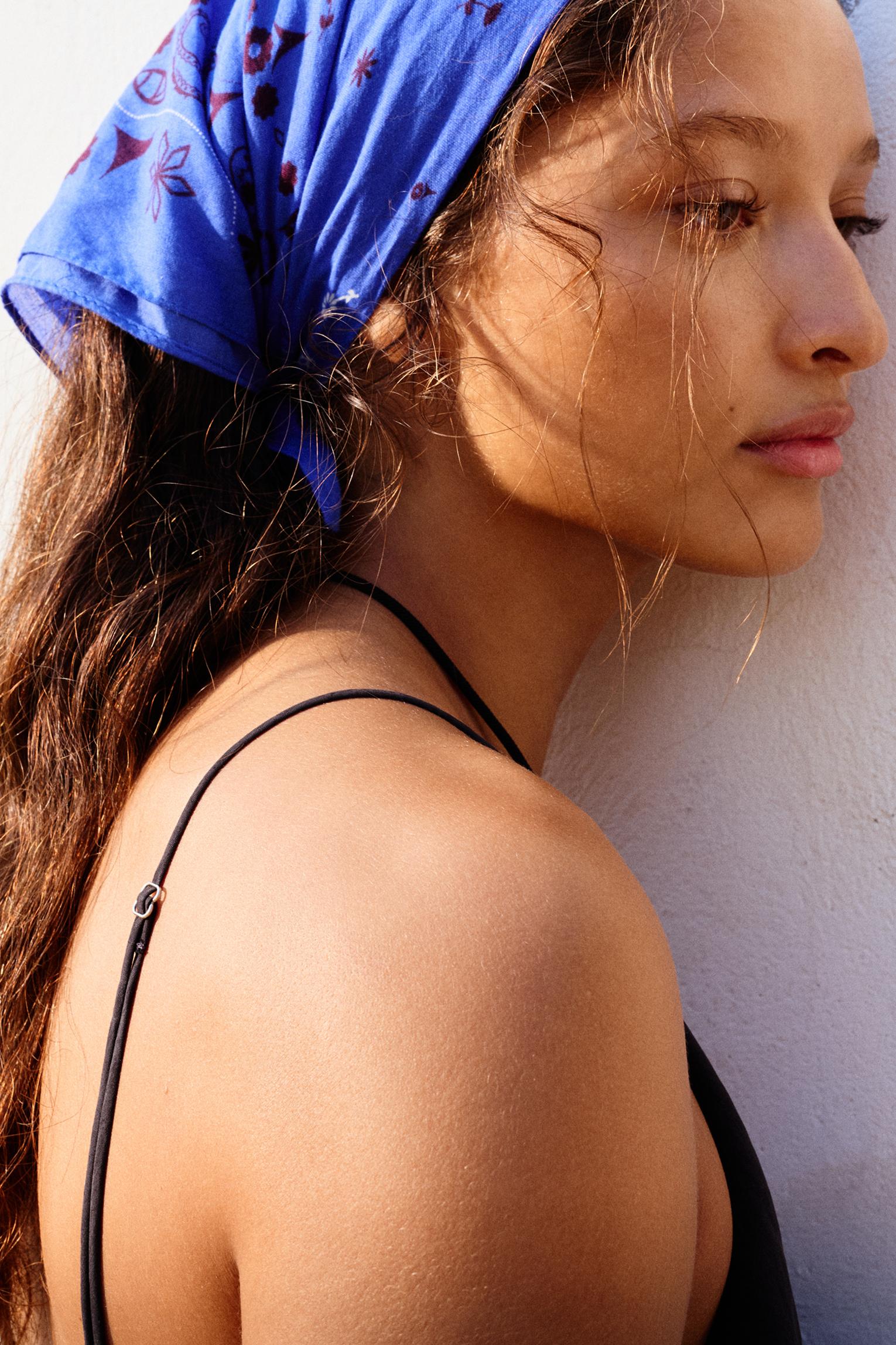 Blue printed bandana — Blue
