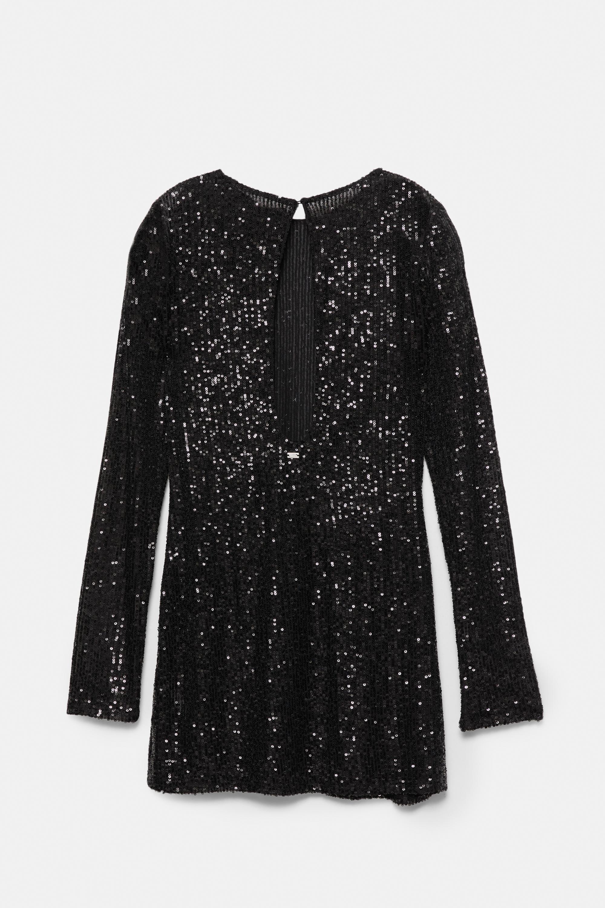 Short sequin dress — Black