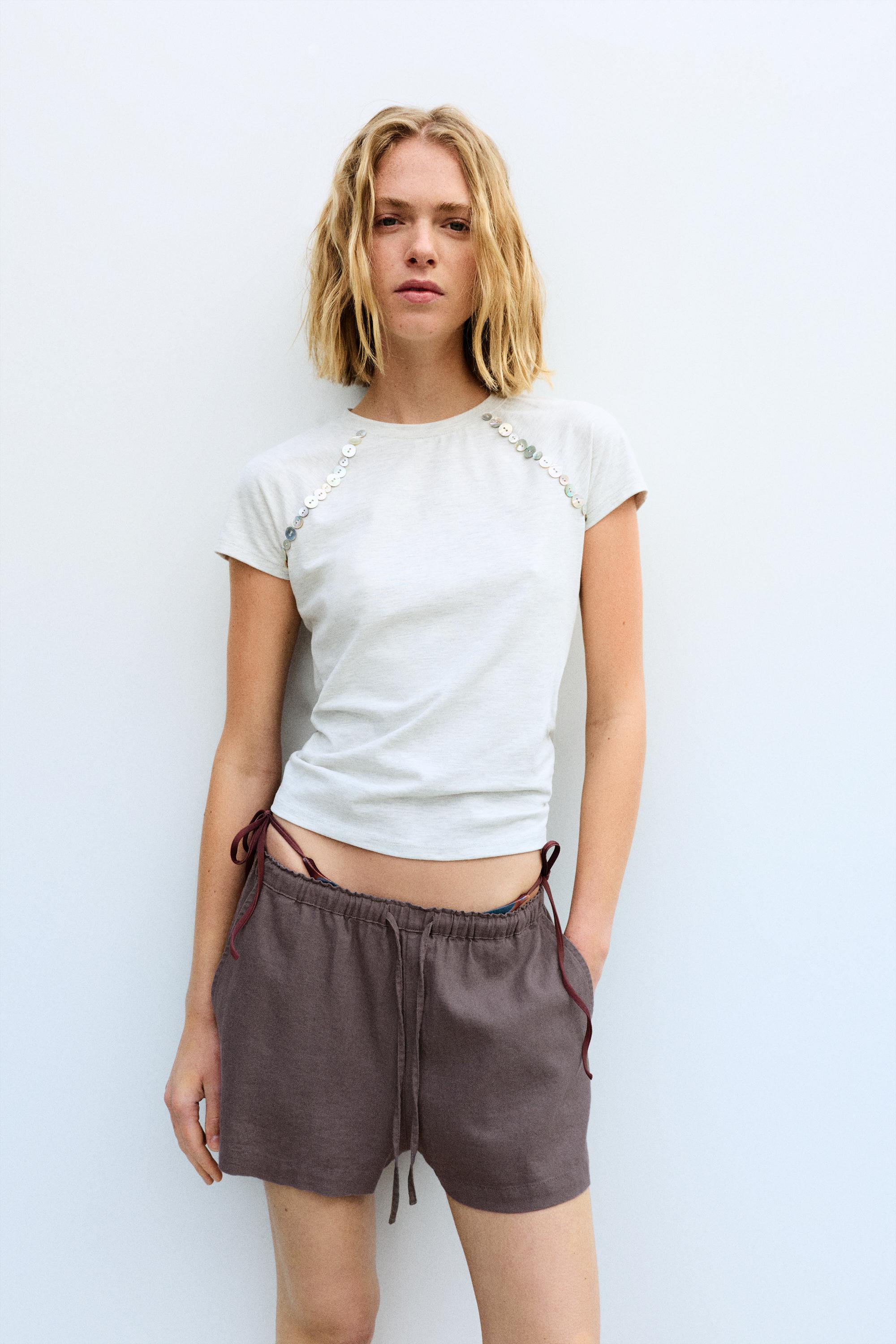 Ketenli şort - Görsel 45