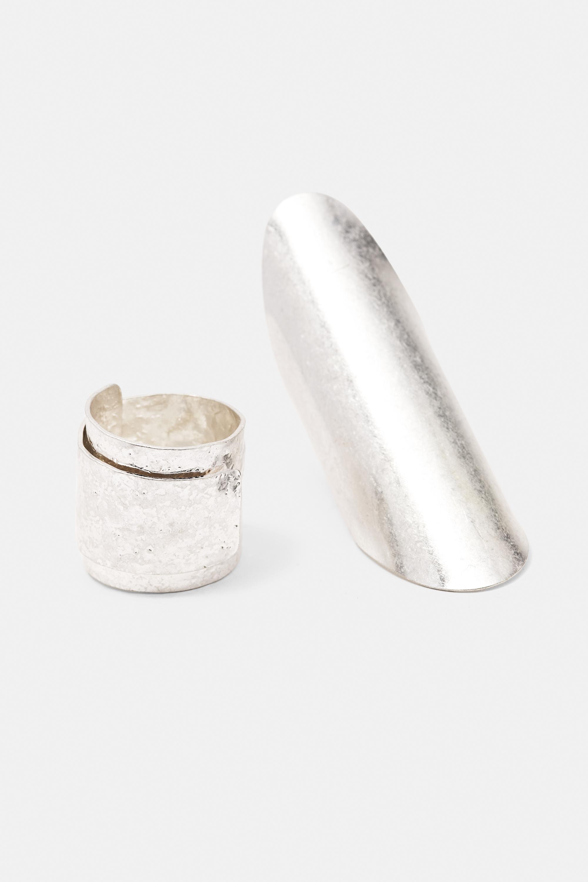 Pack of 2 hammered rings — Silver