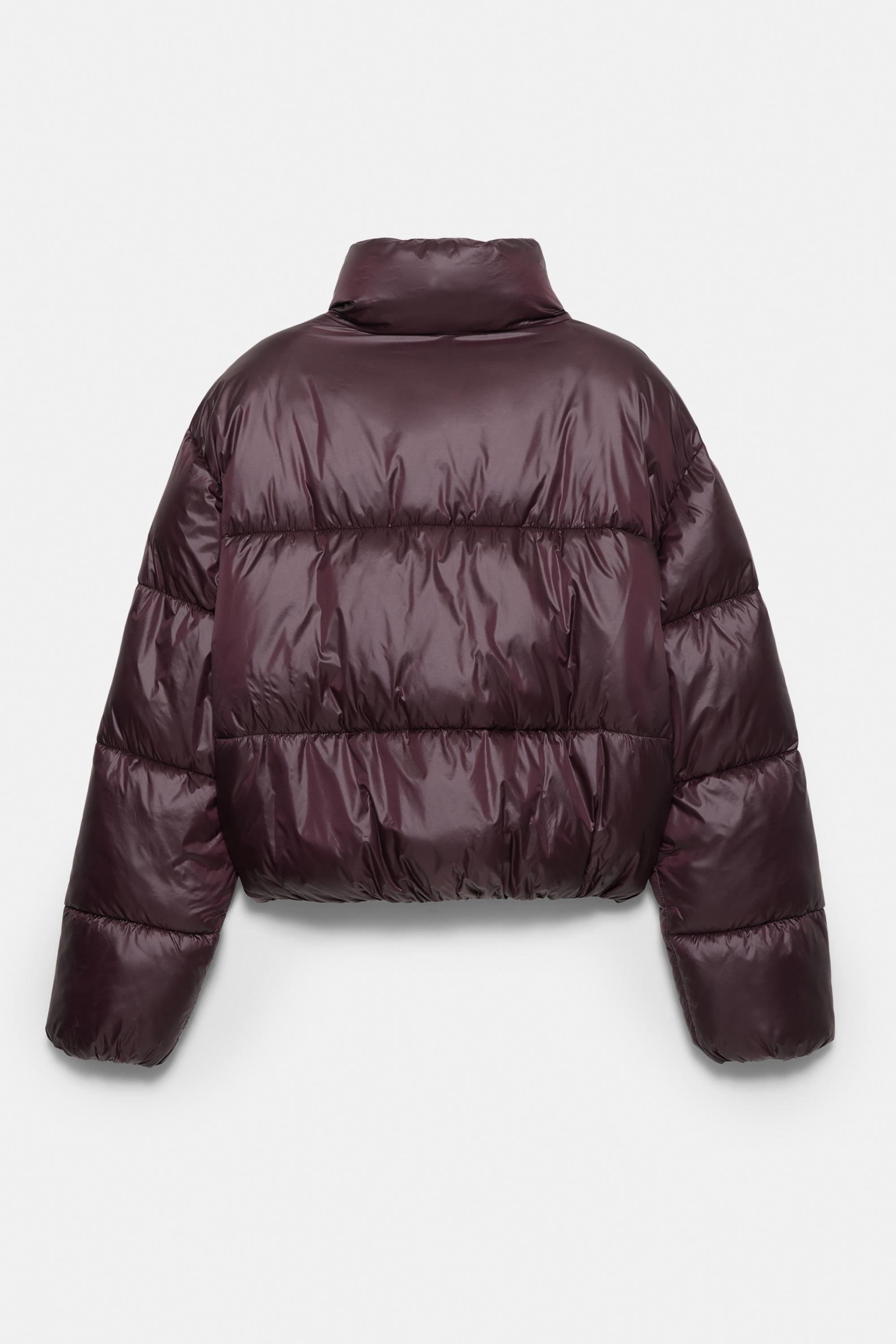 Puffer jacket with a shimmery finish — Burgundy