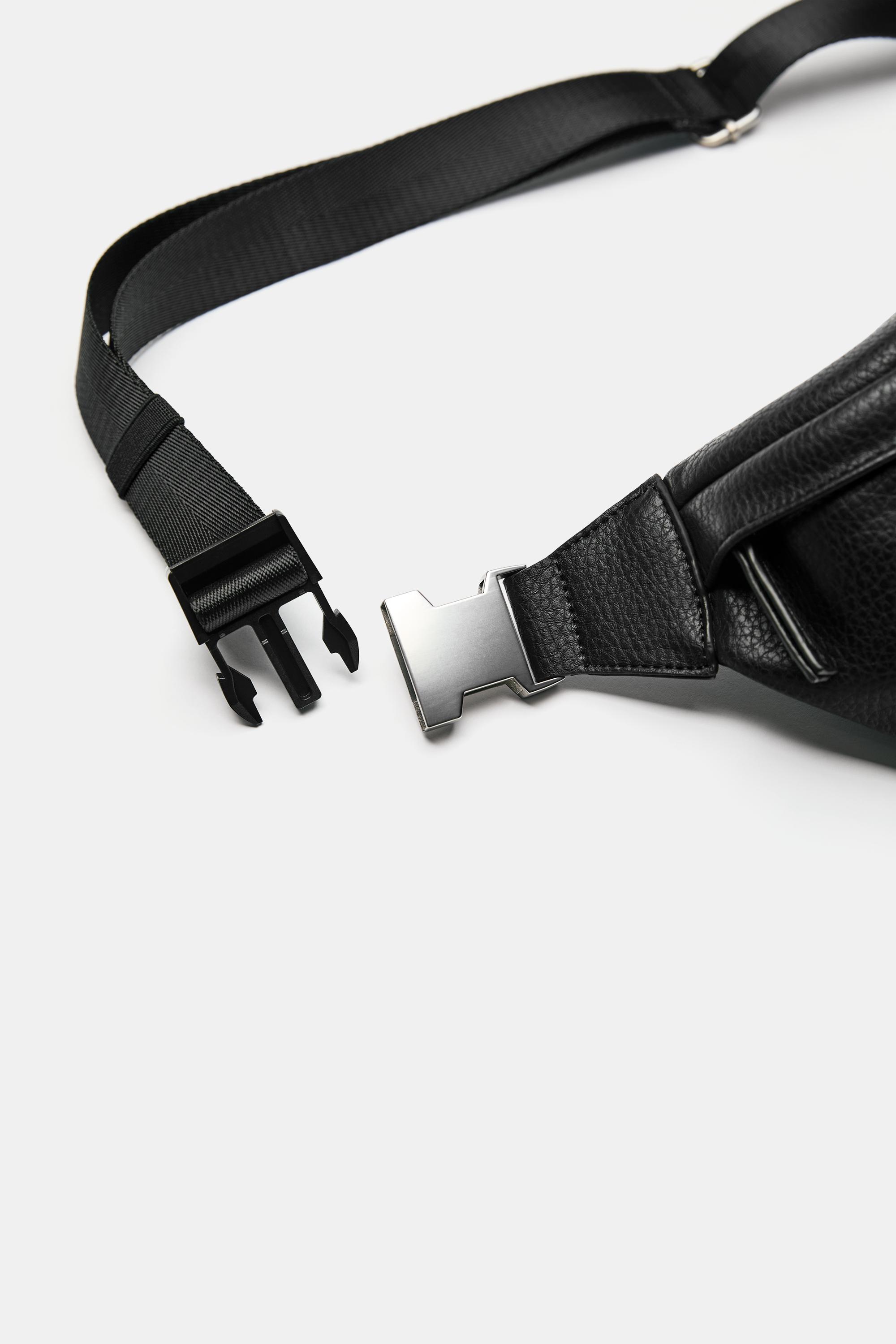 Textured belt bag — Black