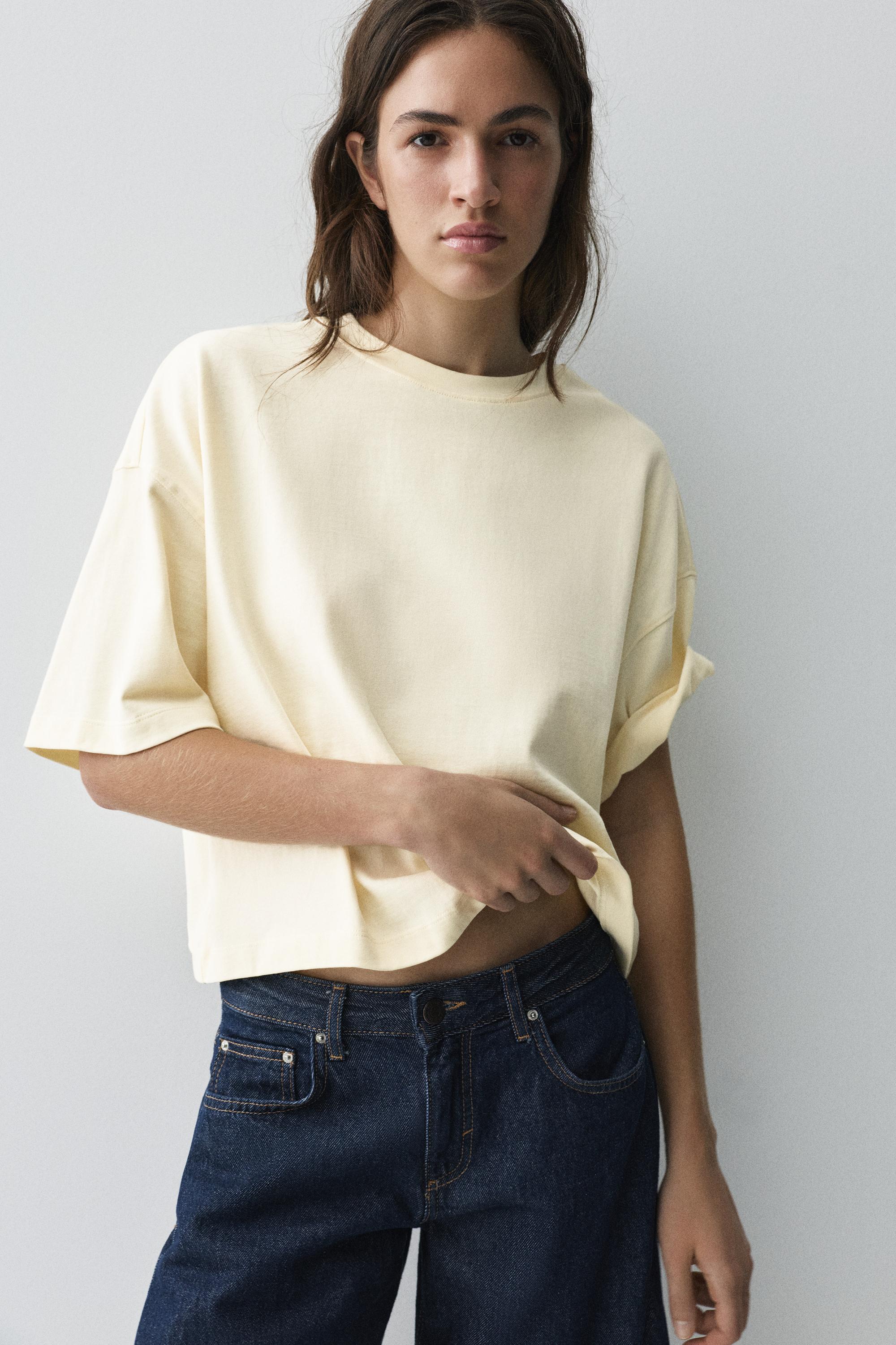 Boxy fit short sleeve T-shirt — Vanilla