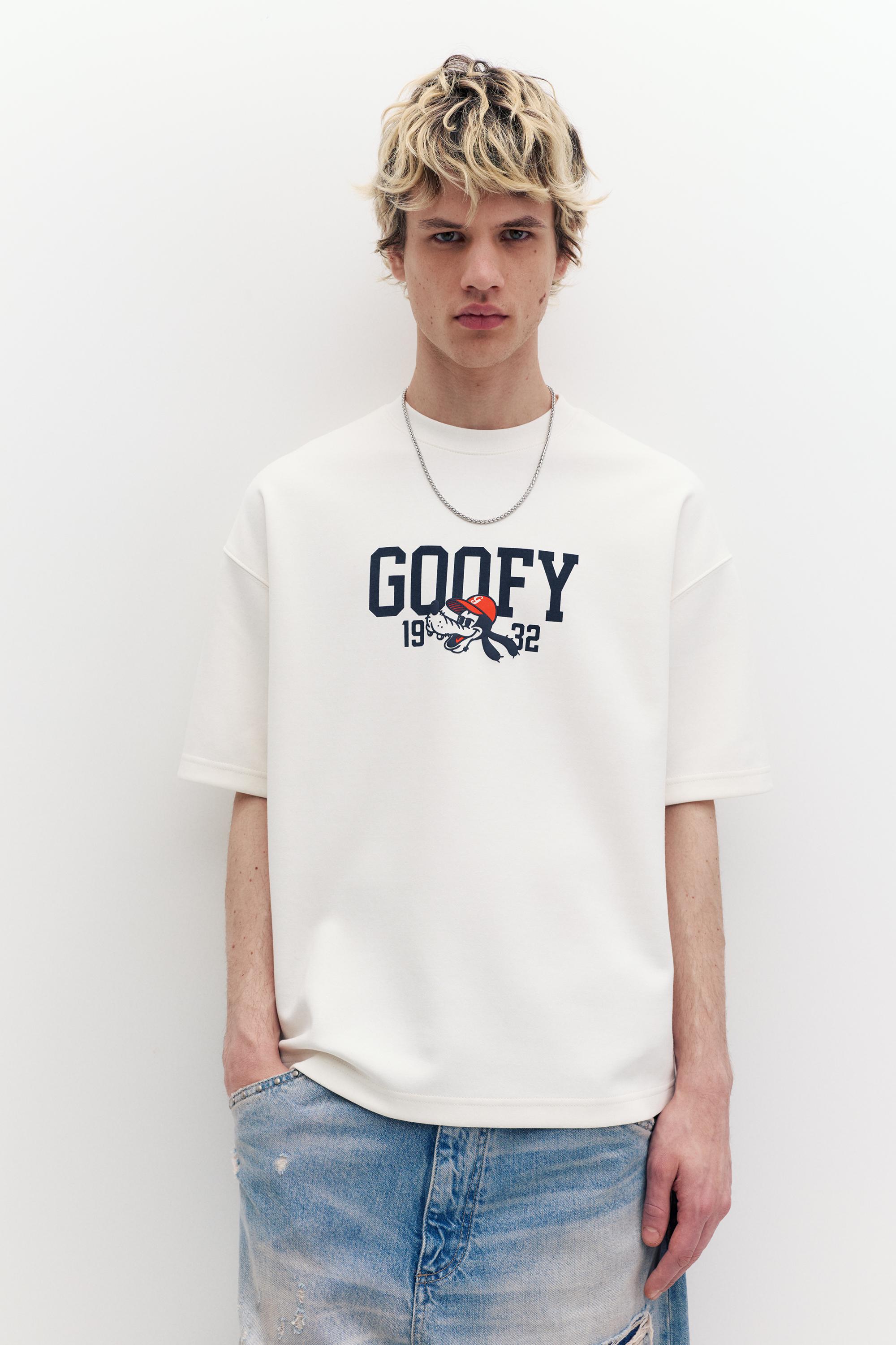 Goofy baskılı beyaz t-shirt - Görsel 9