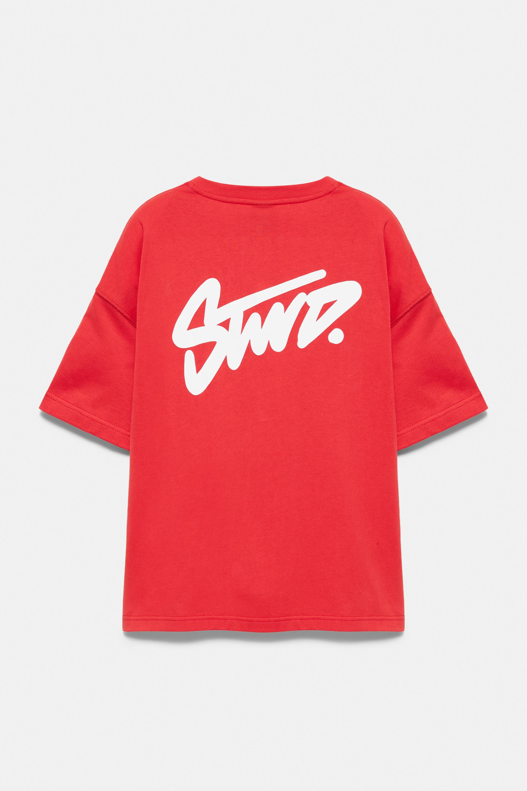 Boxy STWD logo T-shirt — Red