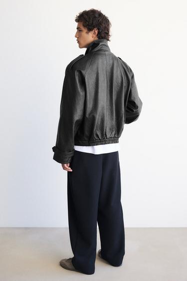 Textured leather effect jacket — Black 3