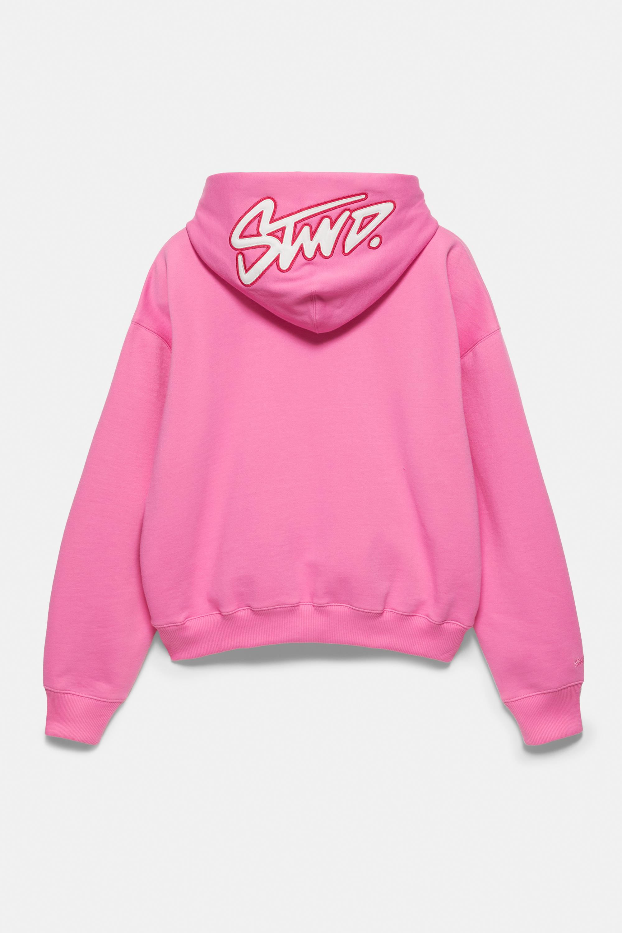 STWD boxy-fit logo hoodie — Pink (alternate view)