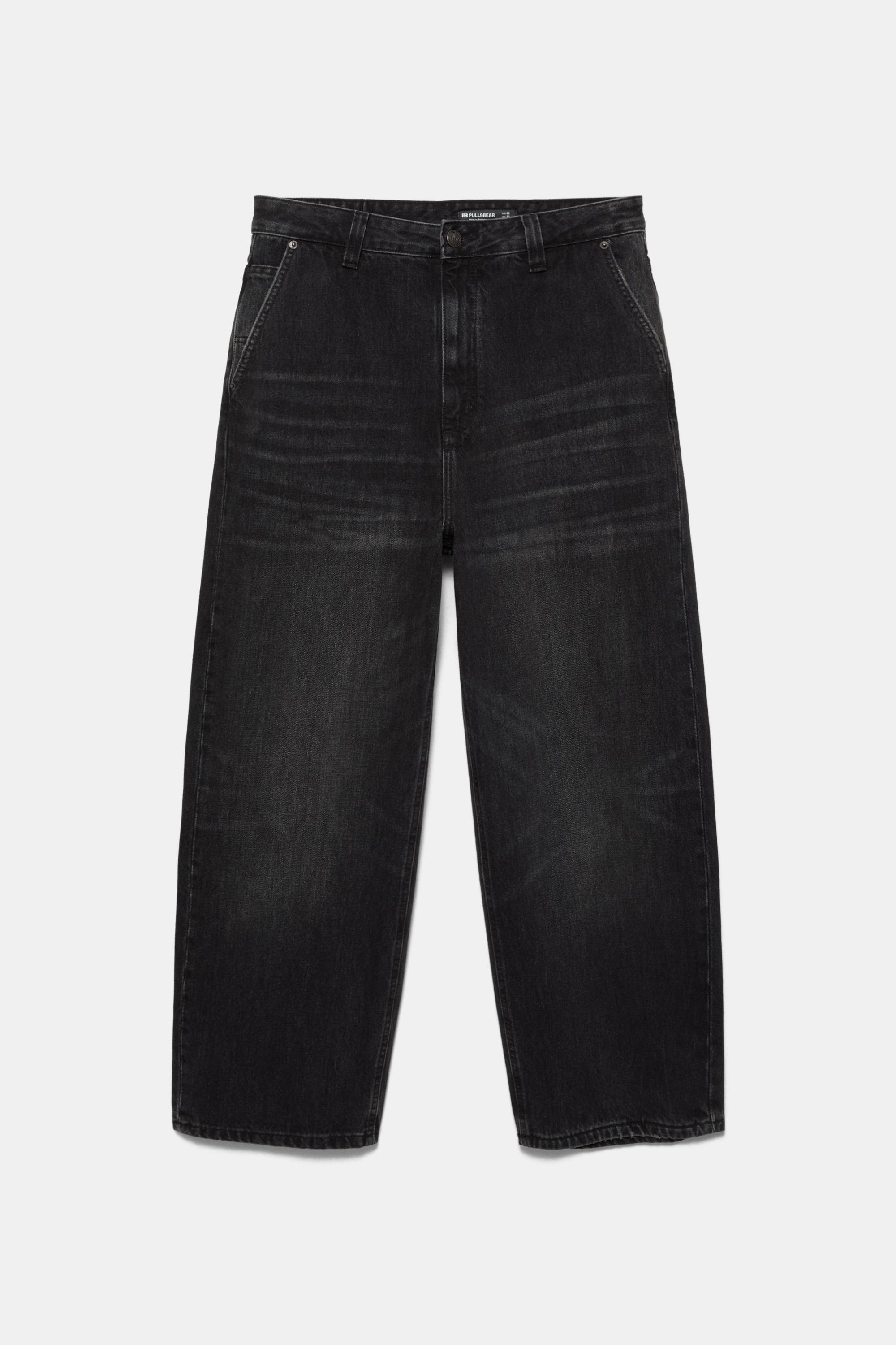 Embroidered skater jeans — Faded black
