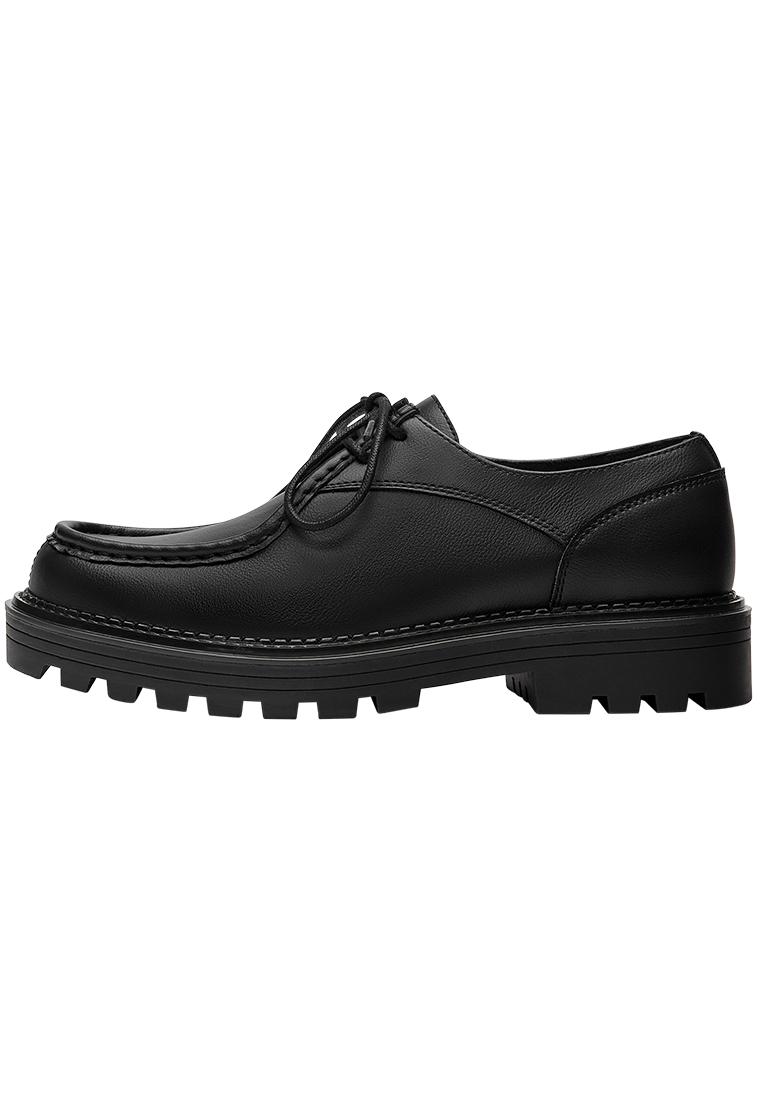 Lace-up flat shoes — Black