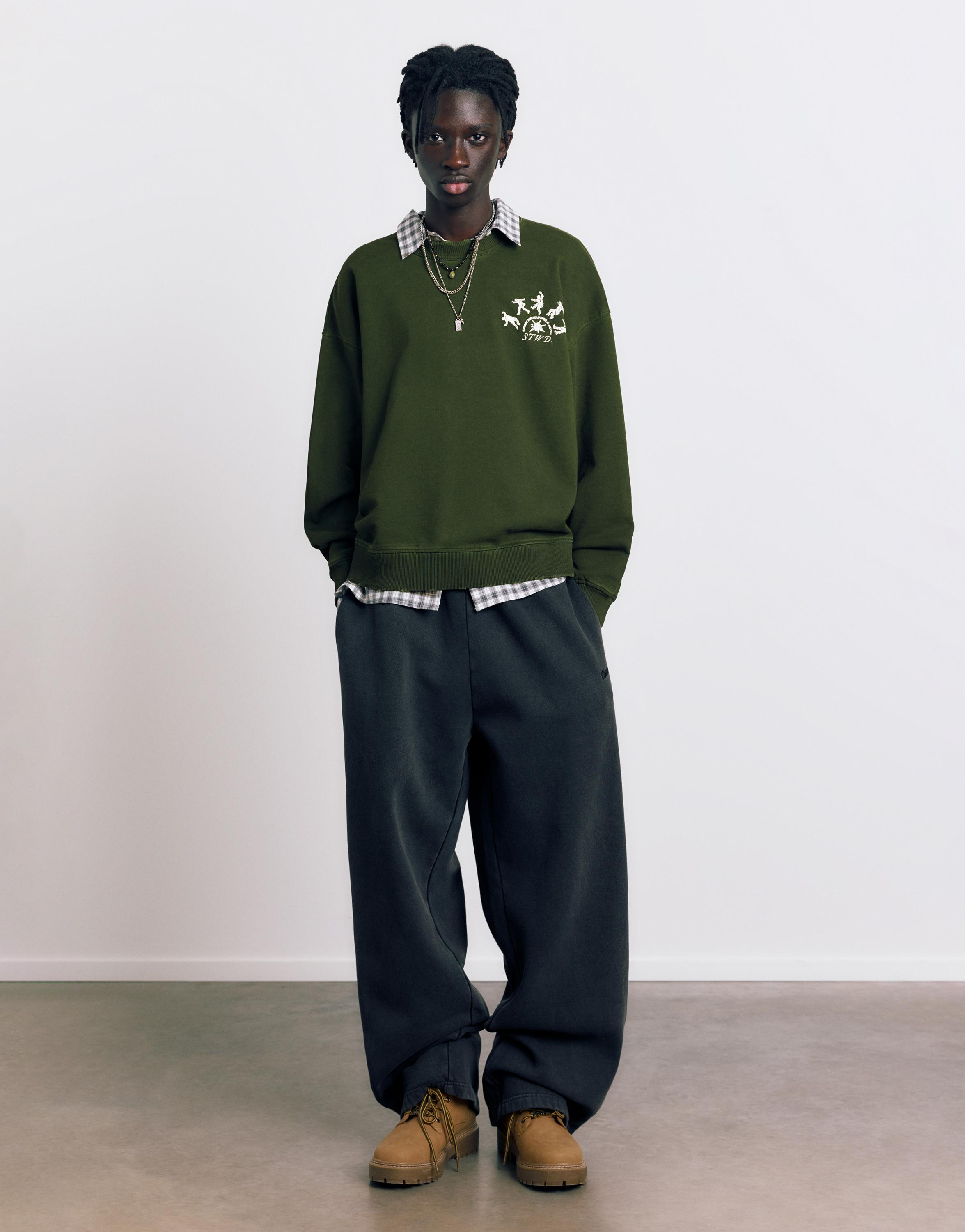 Acid green graphic sweatshirt — Green