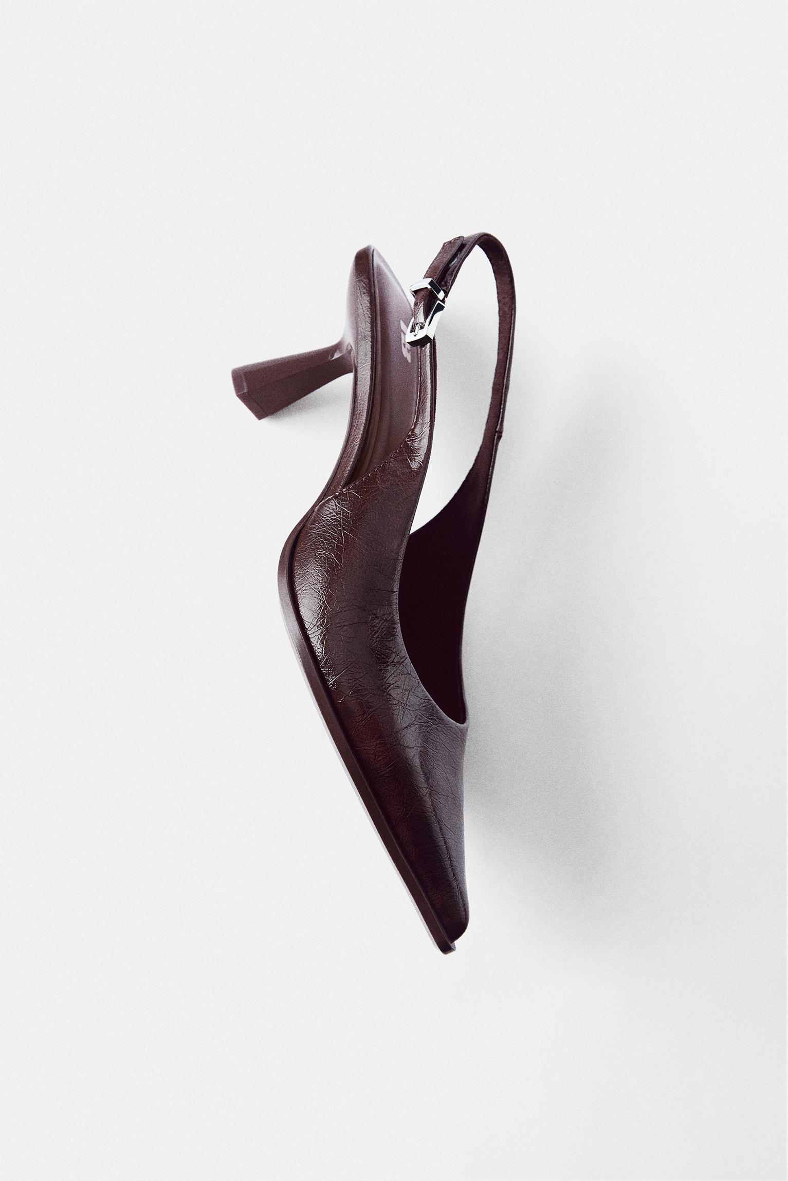 Slingback high heels — Brown
