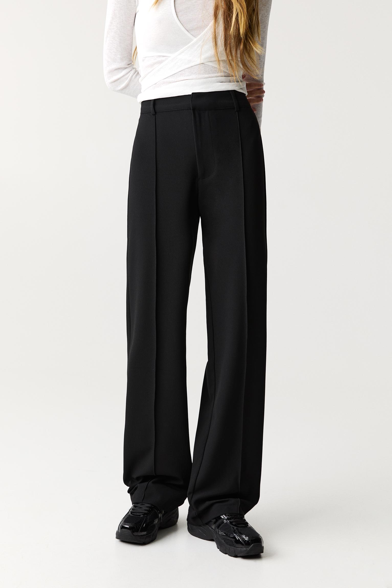 Smart trousers with seam detail — Black
