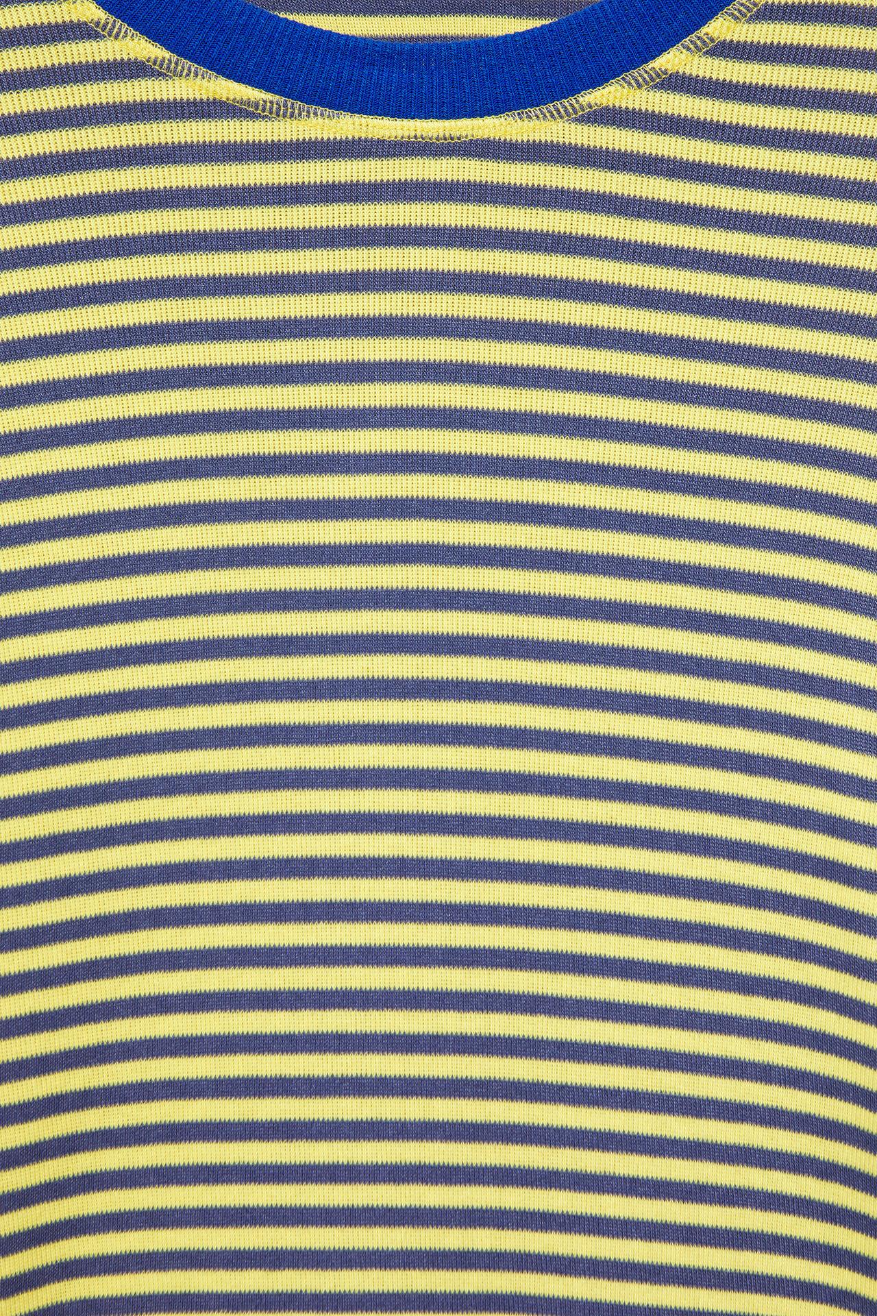 Striped contrast-neck T-shirt — Striped