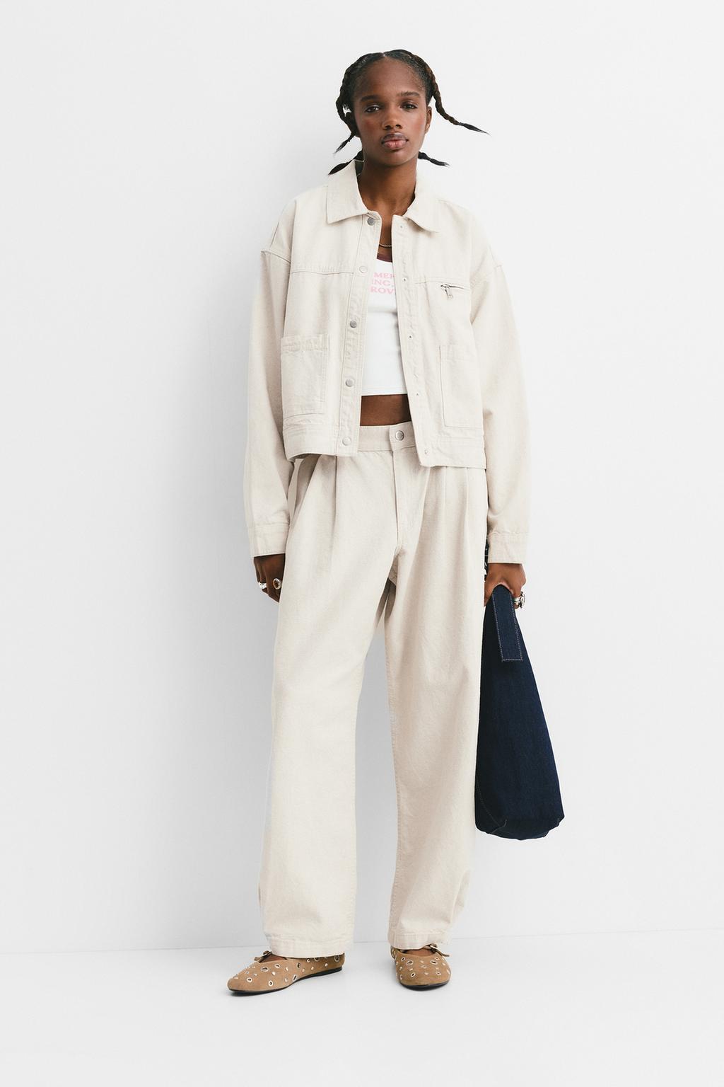 Veste en lin pull&bear