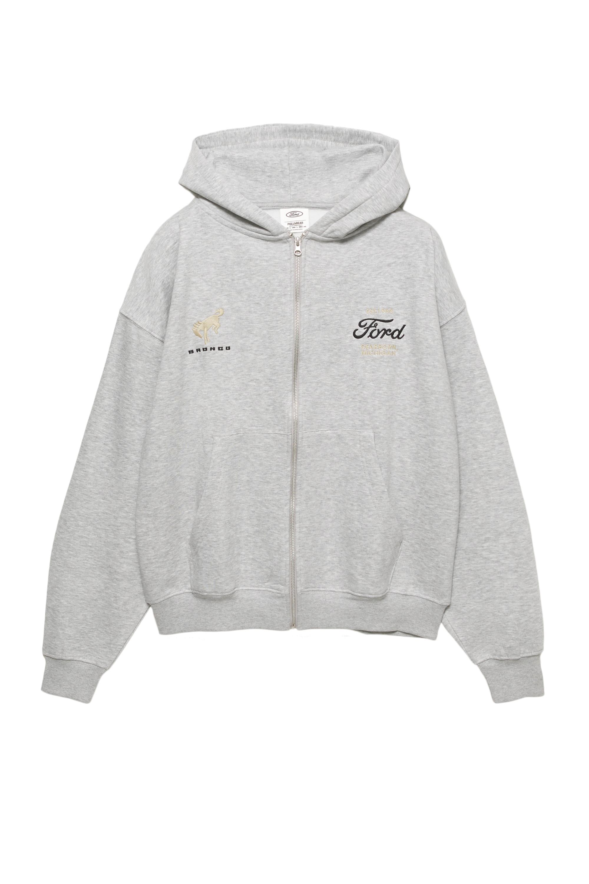 Fermuarlı kapüşonlu Ford sweatshirt - Görsel 8