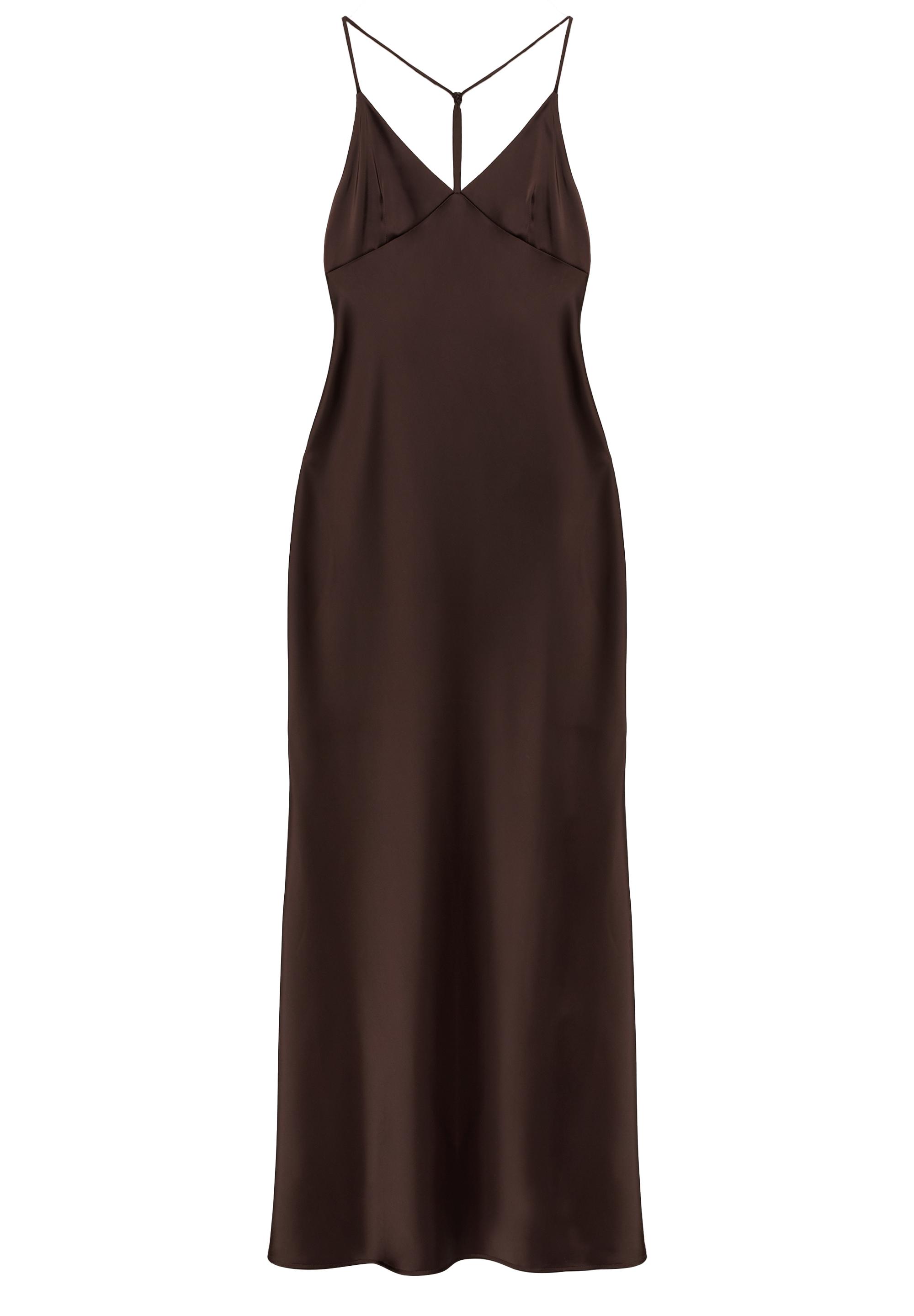 Saten askılı sırt dekolteli elbise - Görsel 2