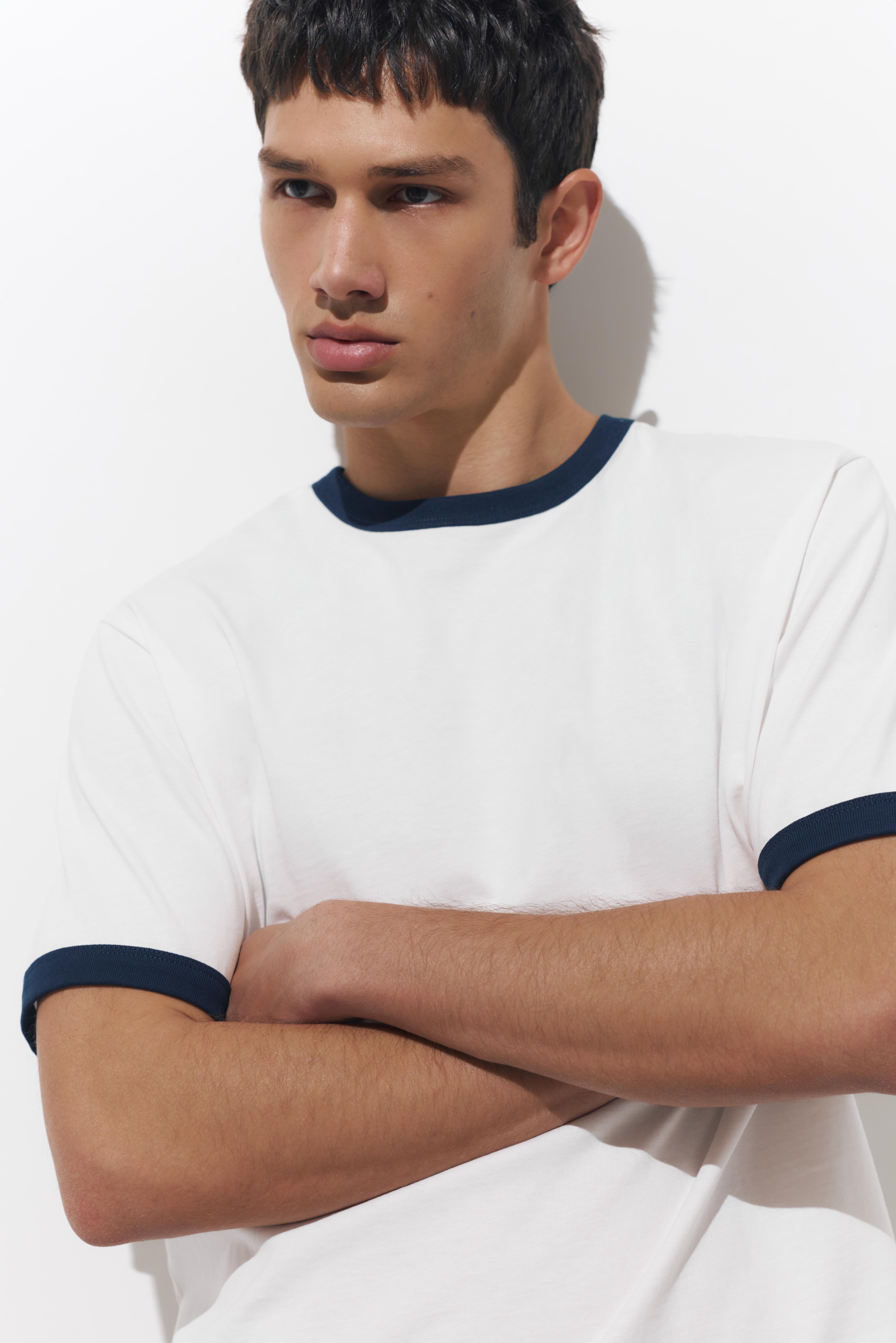 Contrast trim T-shirt — Off white