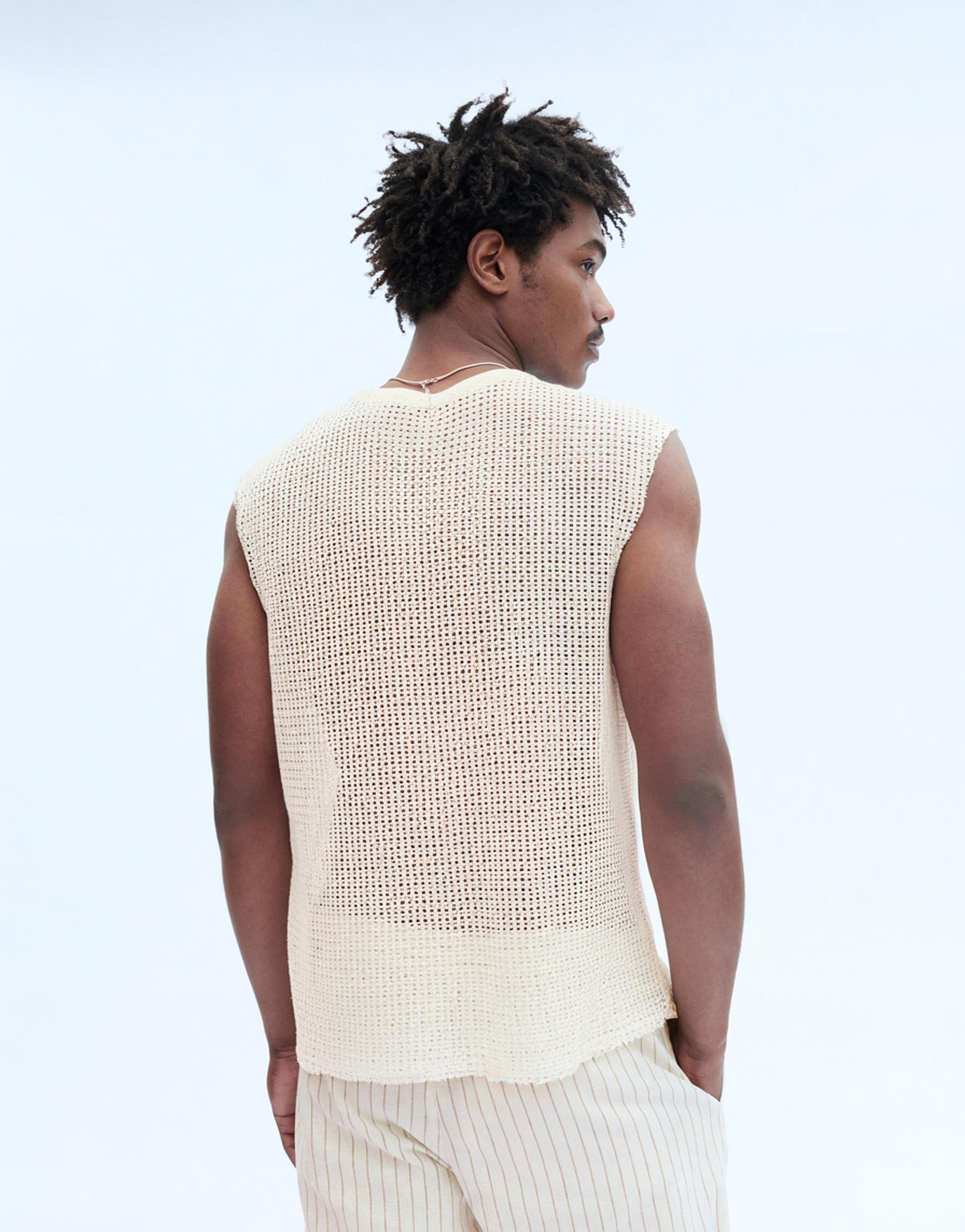 Mesh strappy top — Off white