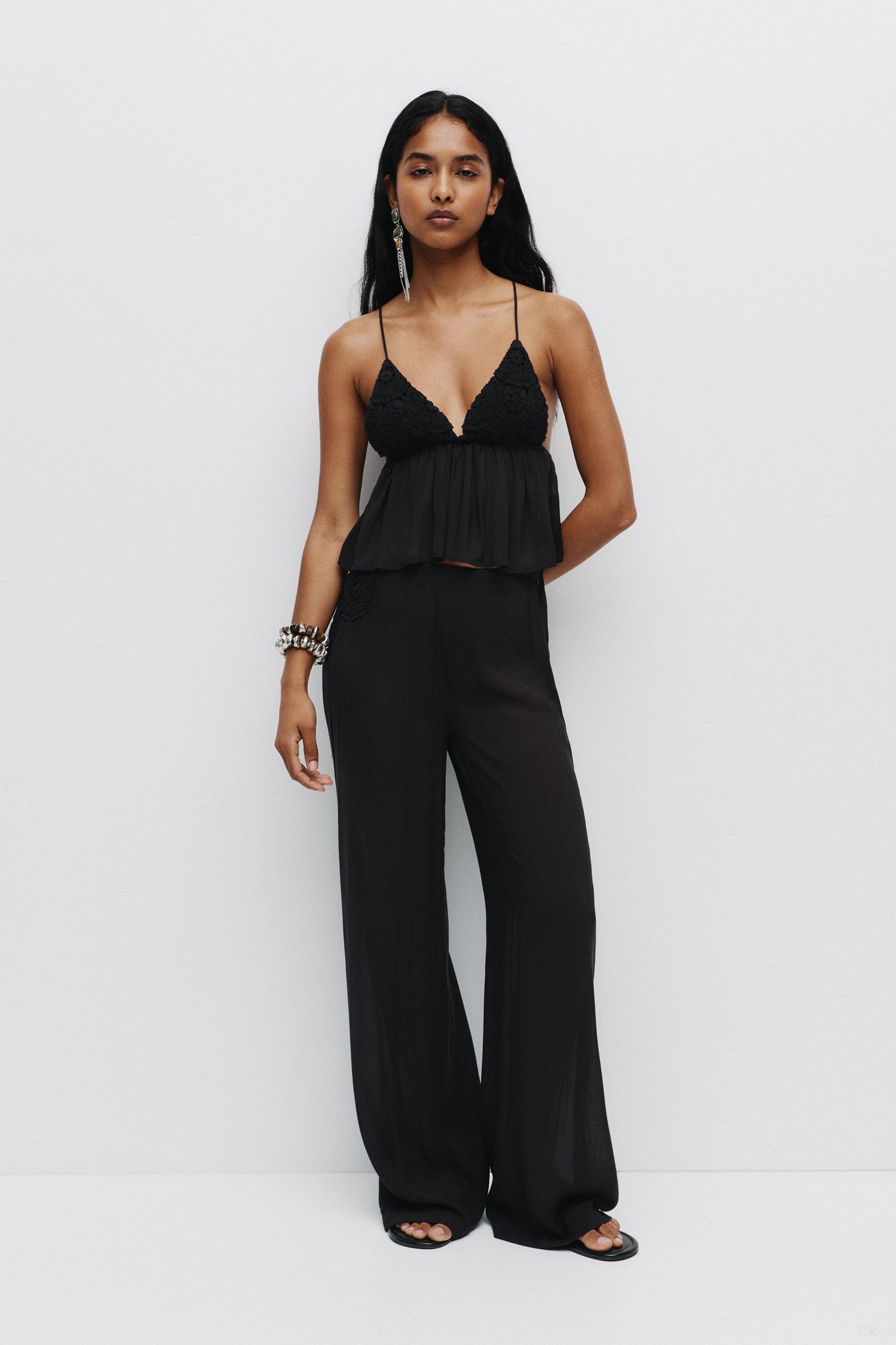 Rustikale Hose Mit Häkelstickerei