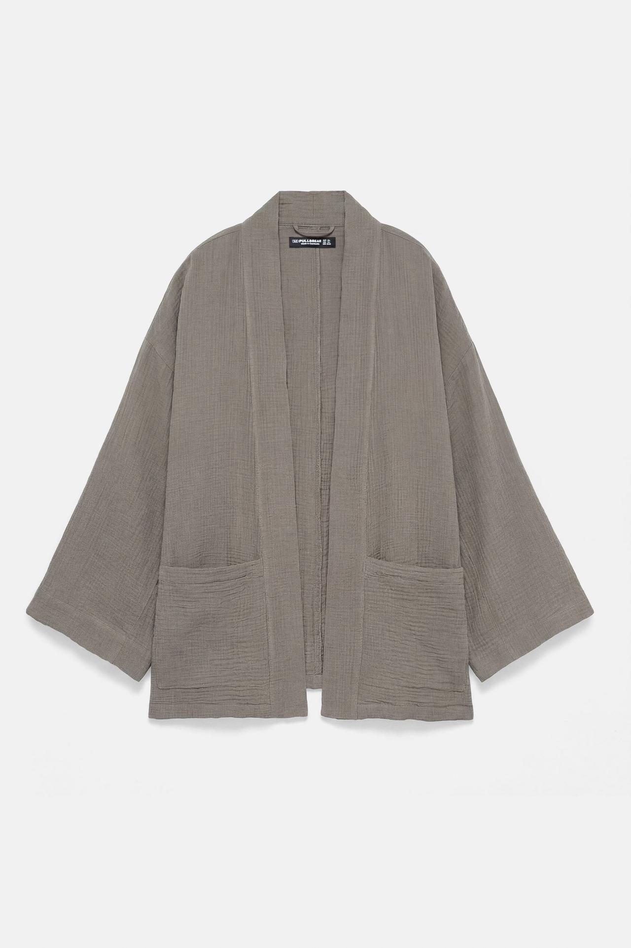 Crepe kimono — Dark khaki