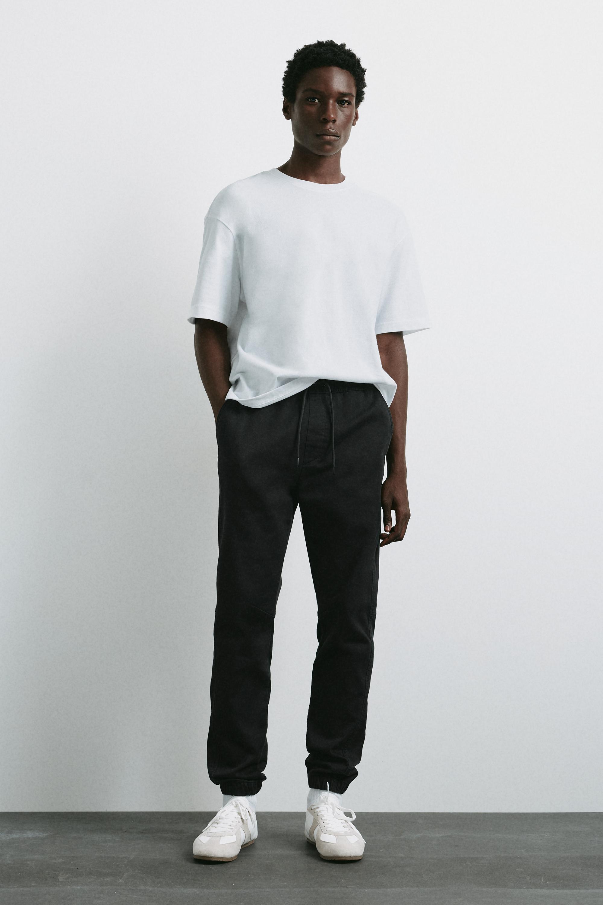 Regular fit jogging trousers — Black