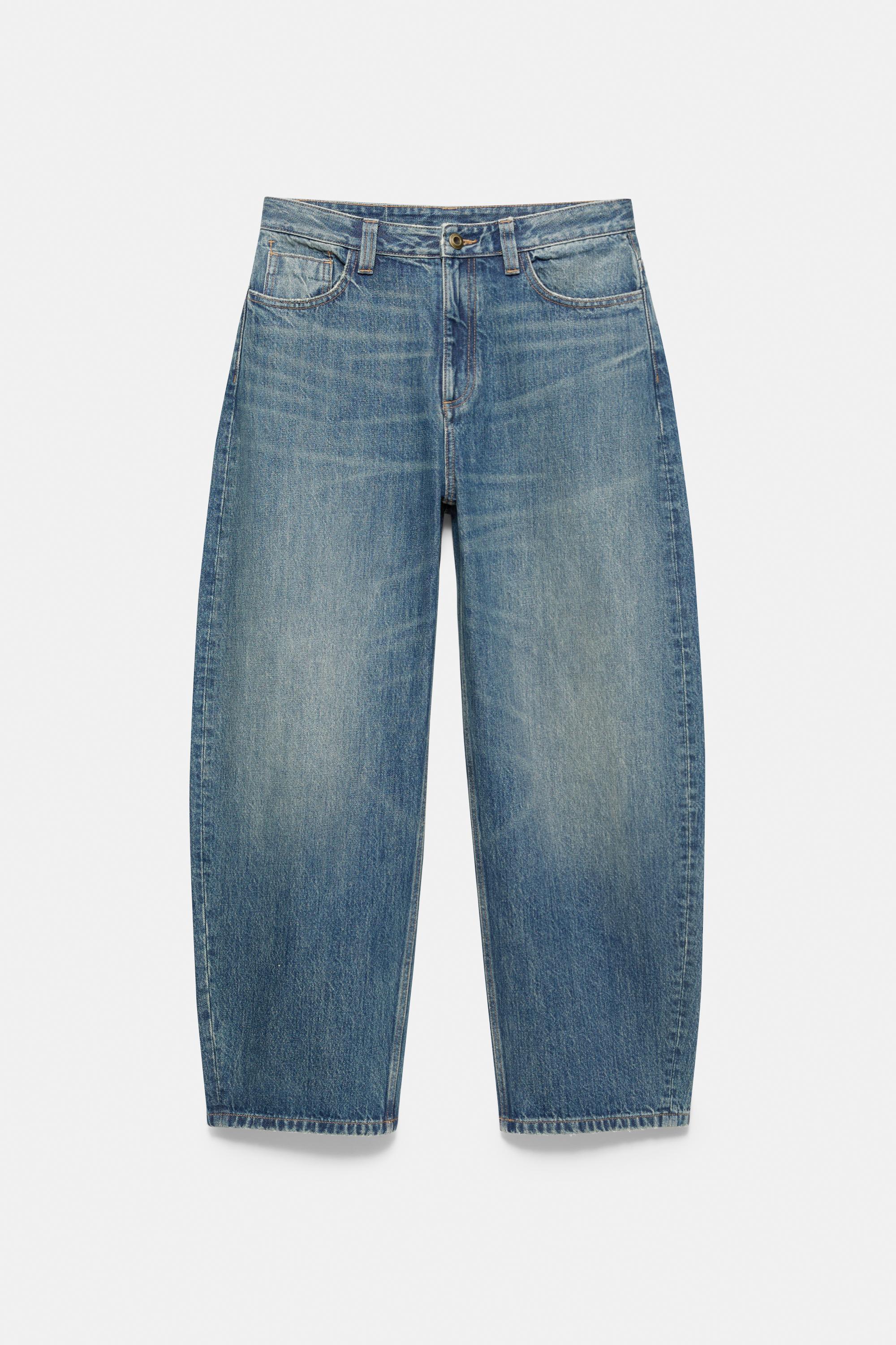 Balloon-fit baggy jeans — Medium blue (alternate view)