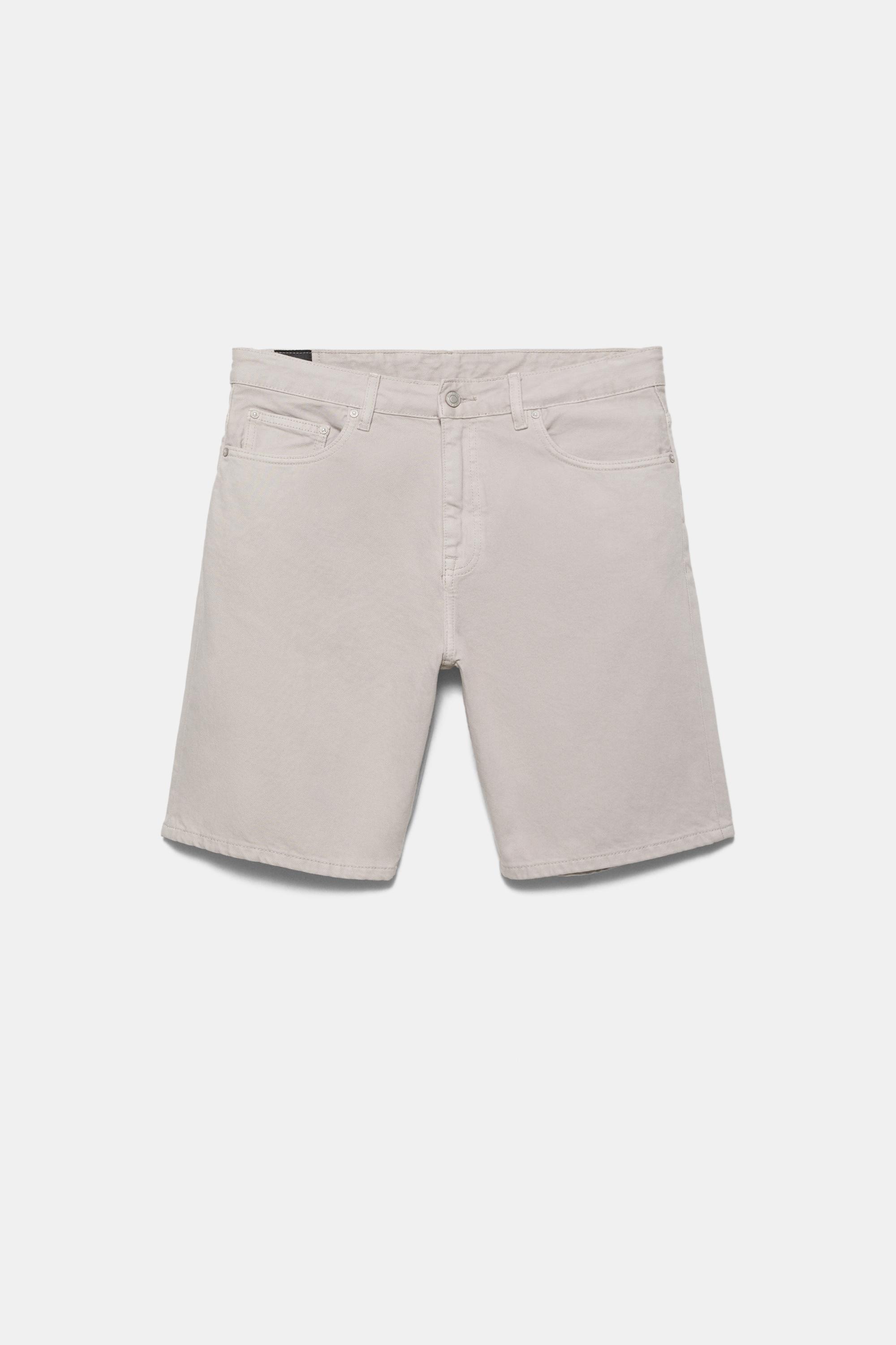 Standard denim Bermuda shorts — Pale grey