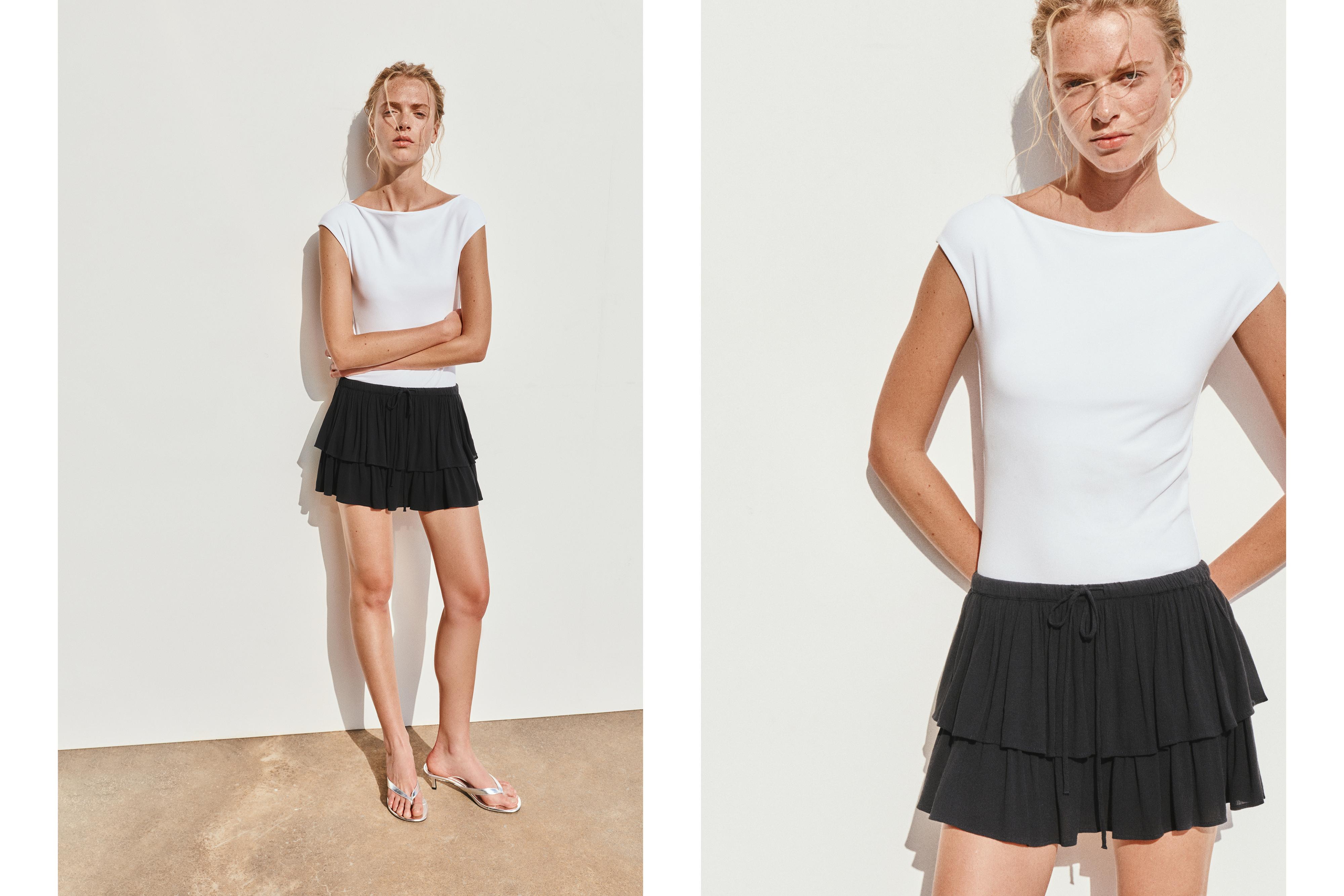 Ruffled skort — Black