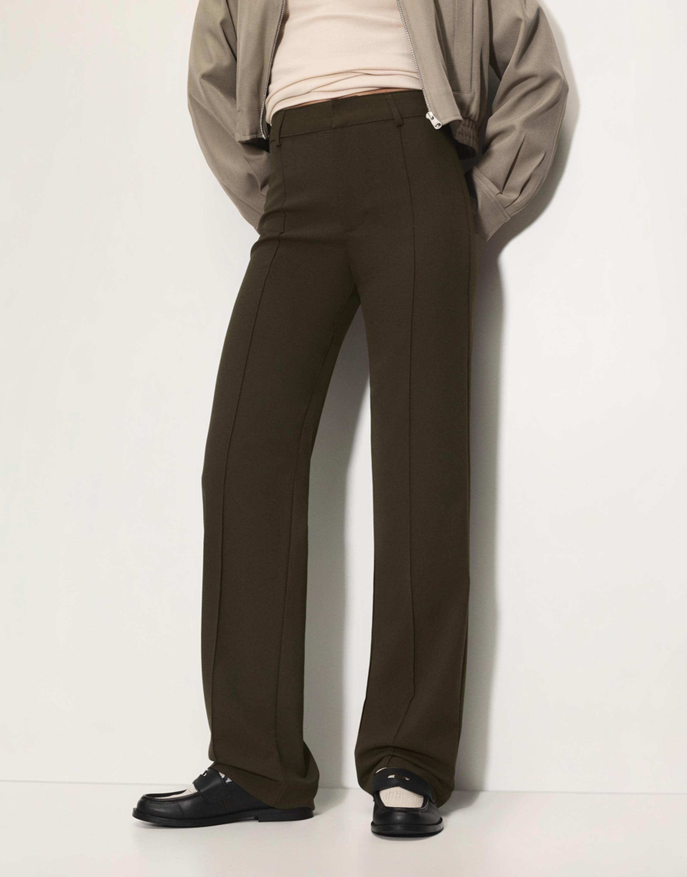 Smart trousers with seam detail — Medium khaki