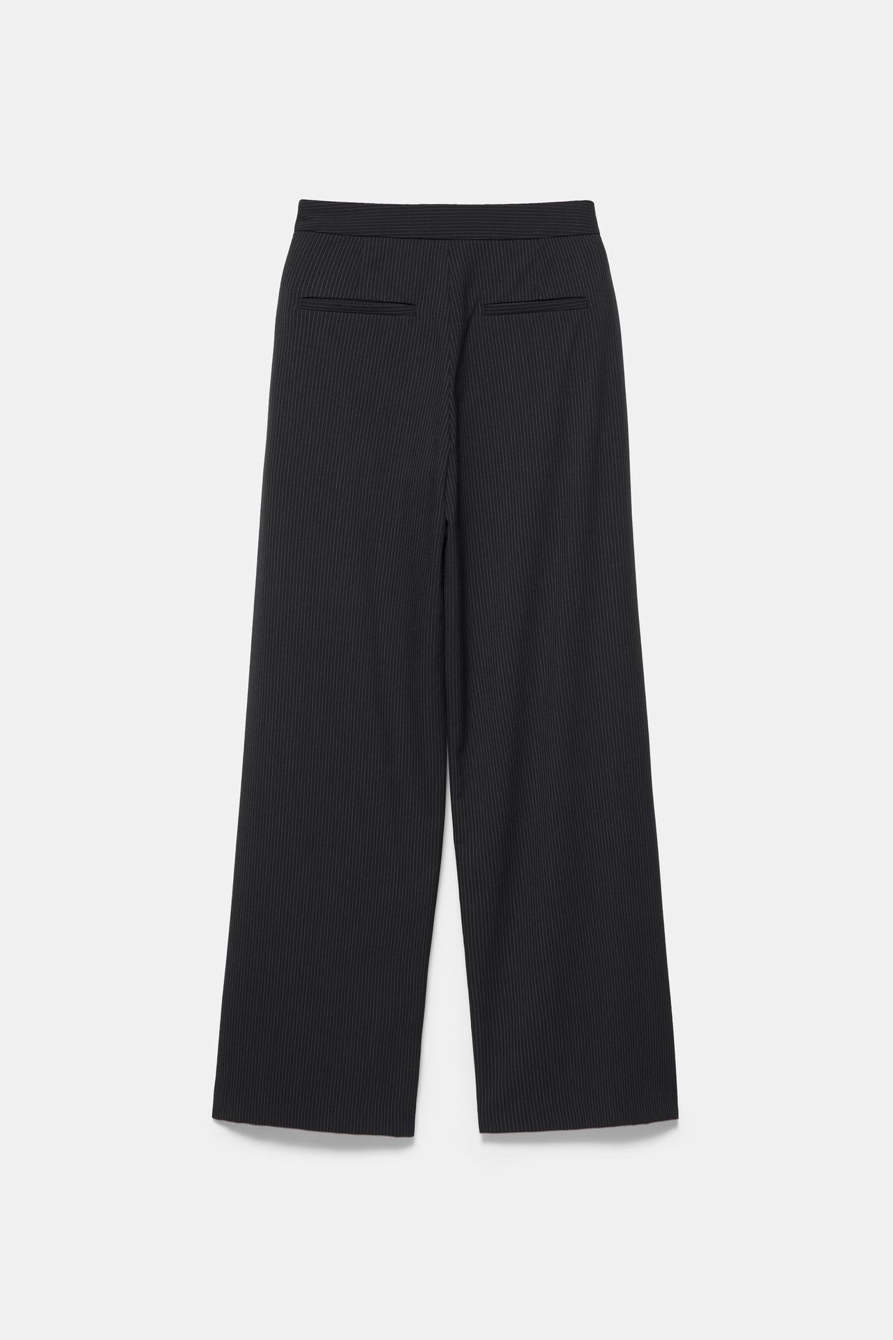 Darted smart trousers with buckles — Striped
