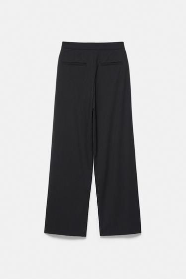 Darted smart trousers with buckles — Striped 6