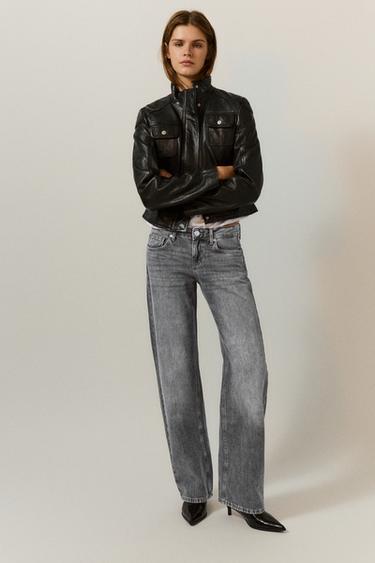 Low-rise star straight-leg jeans — Grey 1