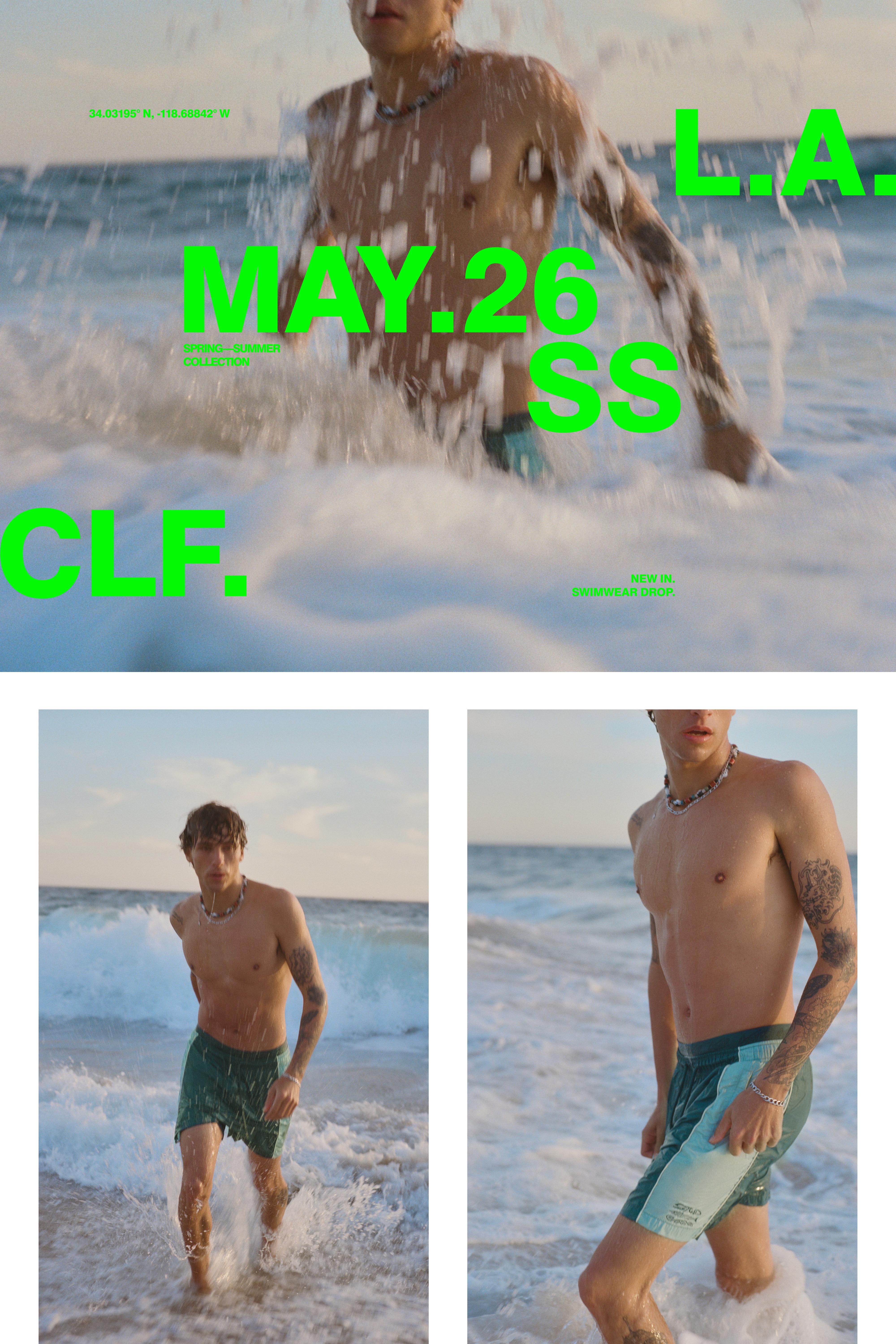 Panelled swimming trunks — Green